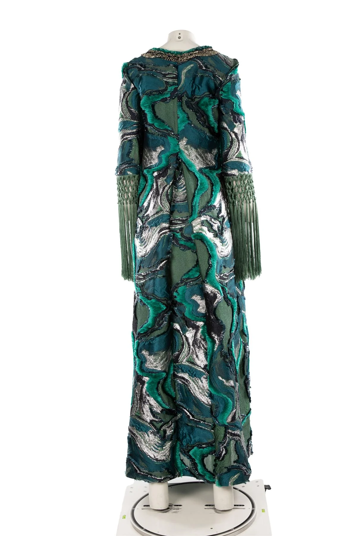 ALBERTA FERRETTI GREEN 2016 SILK GOWN IT 38 UK 6 - Image 4