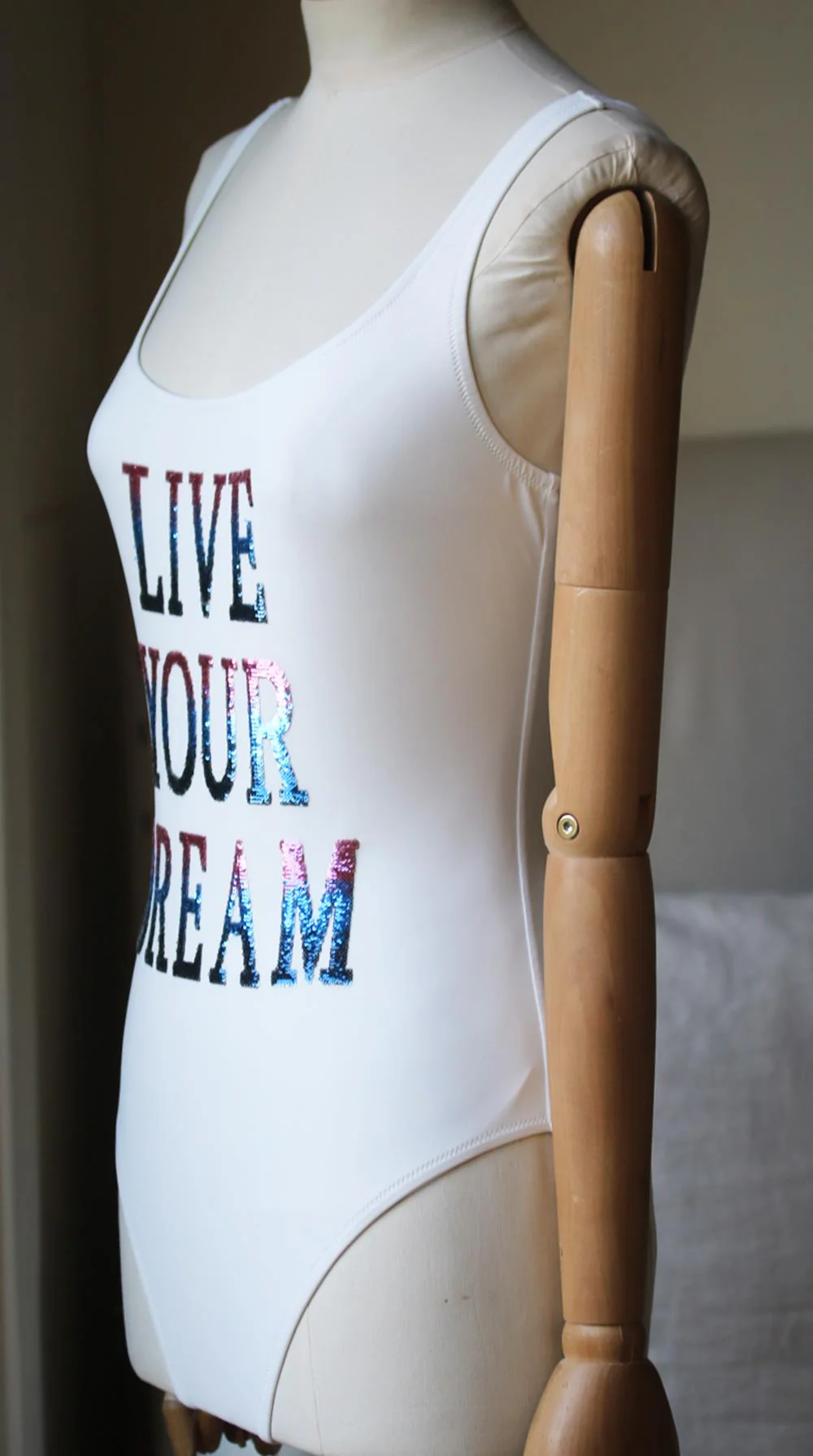 ALBERTA FERRETTI LIVE YOUR DREAM SEQUIN EMBELLISHED SWIMSUIT UK 10 - Image 3