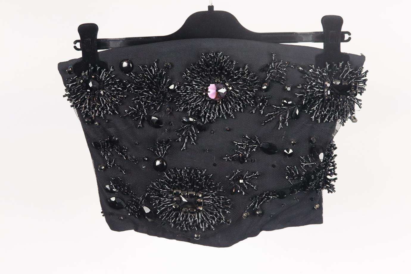 ALBERTA FERRETTI STRAPLESS EMBELLISHED STRETCH TULLE BUSTIER TOP IT 38 UK 6 - Image 3