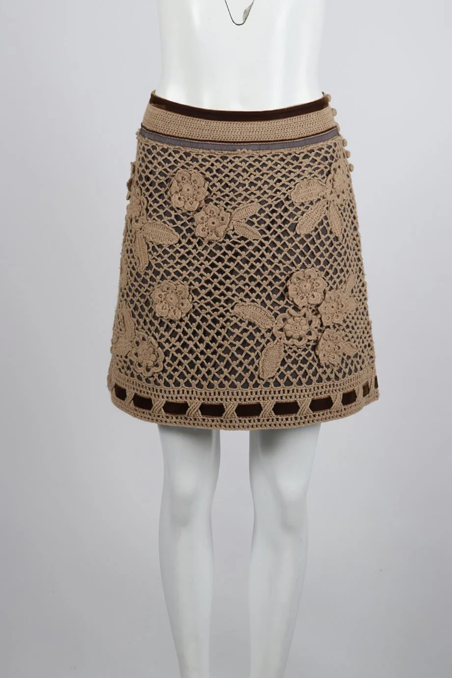 ALBERTA FERRETTI WOOL BLEND MINI SKIRT UK 12 - Image 2