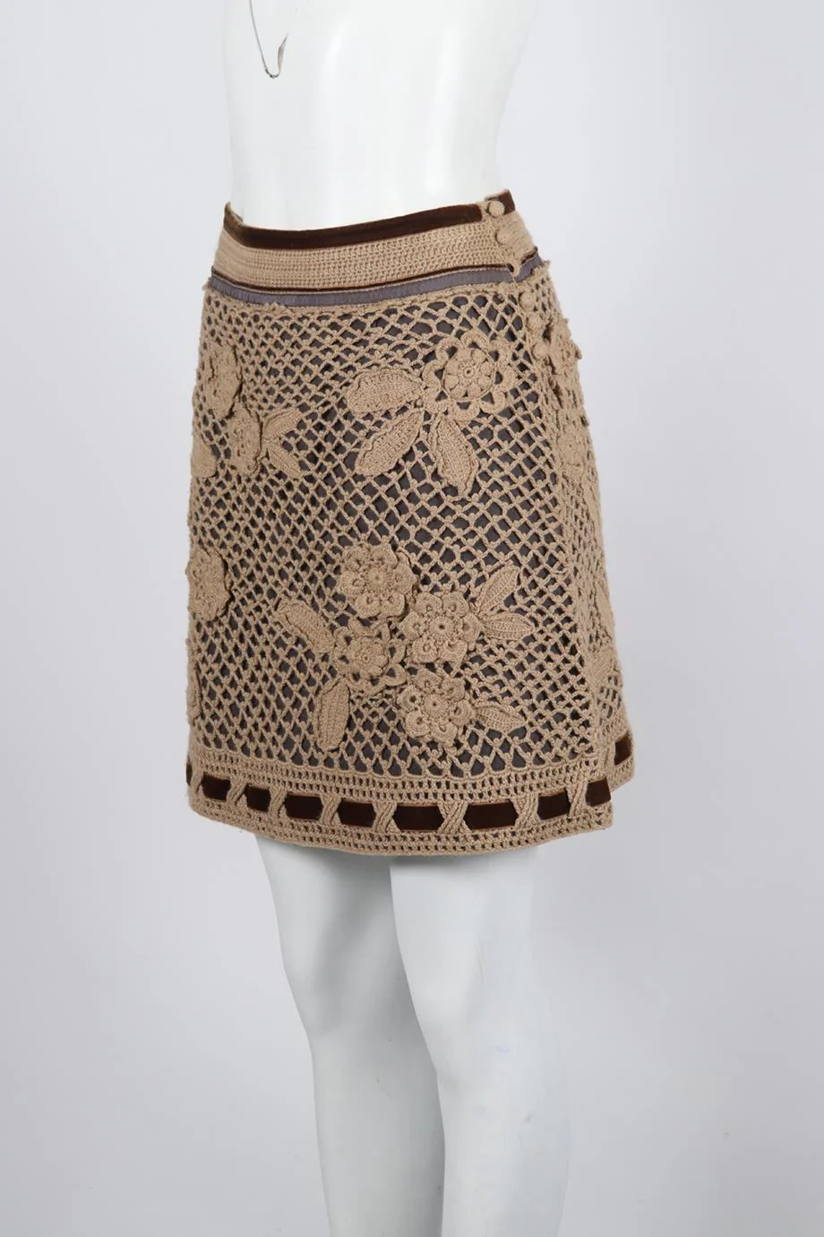 ALBERTA FERRETTI WOOL BLEND MINI SKIRT UK 12 - Image 3