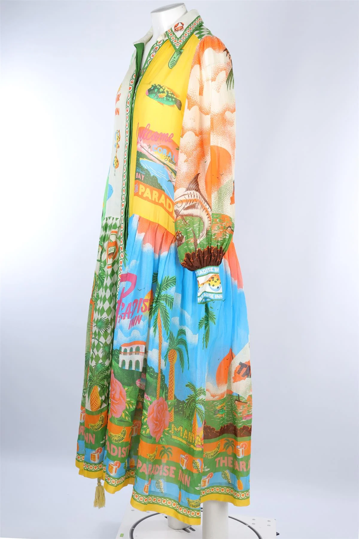 ALEMAIS MULTI RAMIE MAXI DRESS AU 10 UK 10 - Image 3