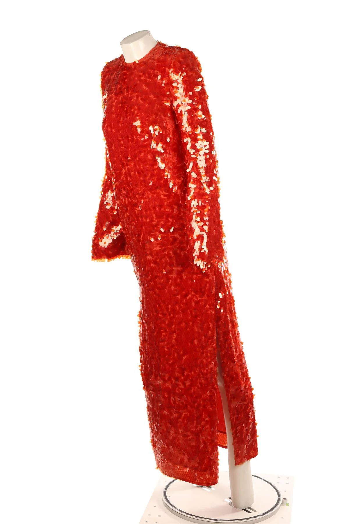 ALÉMAIS ORANGE SEQUIN MAXI DRESS AU 6 UK 6 - Image 3
