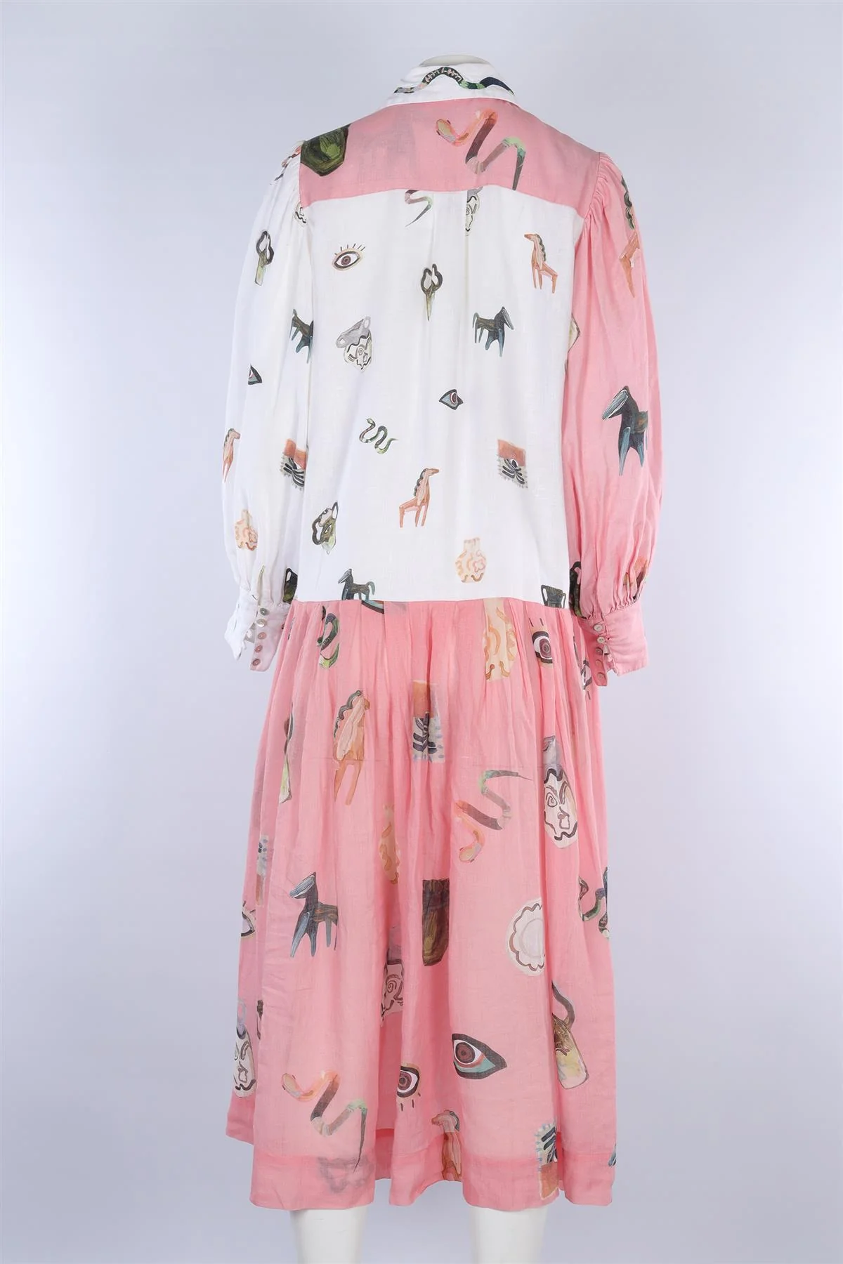 ALEMAIS PINK LINEN MAXI DRESS AU 8 UK 8 - Image 4