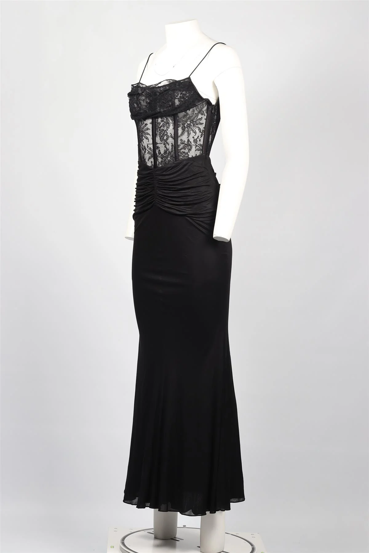 ALESSANDRA RICH BLACK LACE AND JERSEY MAXI DRESS IT 36 UK 4 - Image 3