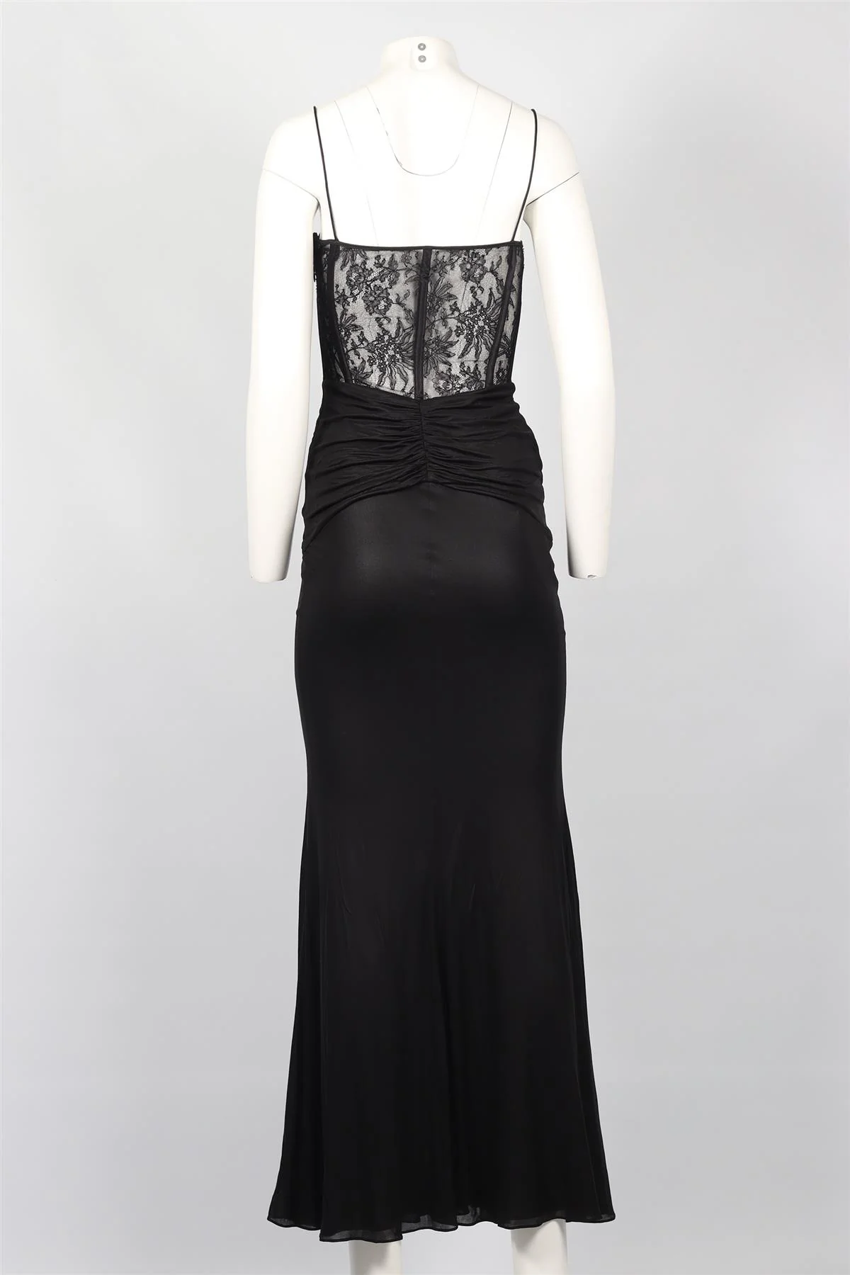 ALESSANDRA RICH BLACK LACE AND JERSEY MAXI DRESS IT 36 UK 4 - Image 4