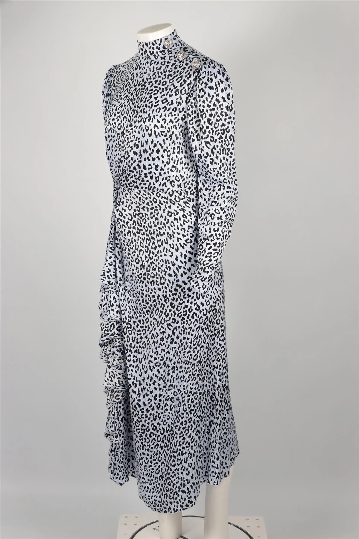ALESSANDRA RICH BLUE SILK MAXI DRESS IT 42 UK 10 - Image 3