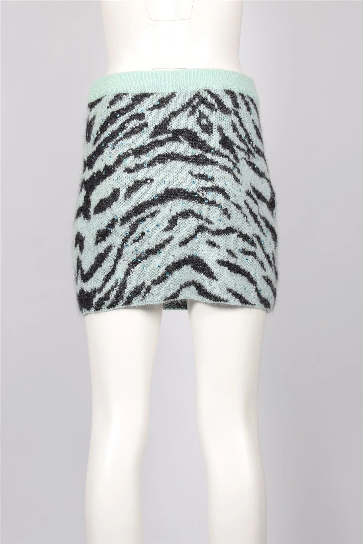 ALESSANDRA RICH BLUE WOOL MINI SKIRT IT 38 UK 6 - Image 4