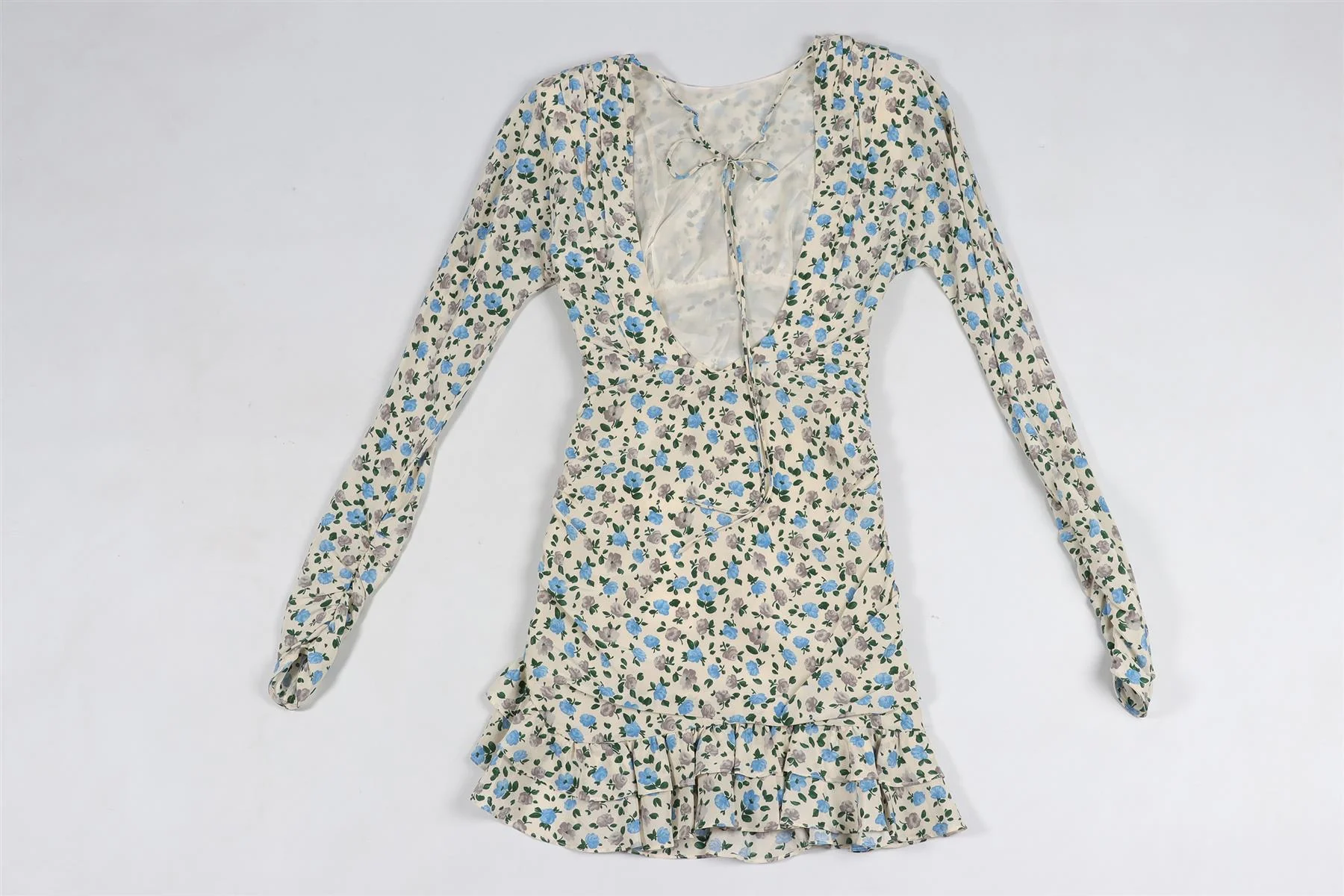 ALESSANDRA RICH CREAM SILK MINI DRESS IT 36 UK 4 - Image 4