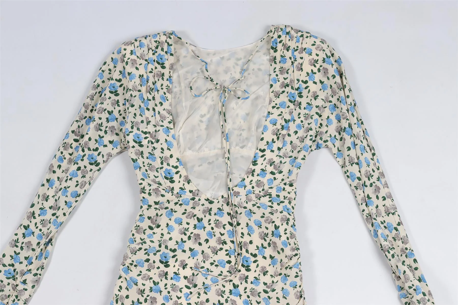 ALESSANDRA RICH CREAM SILK MINI DRESS IT 36 UK 4 - Image 5