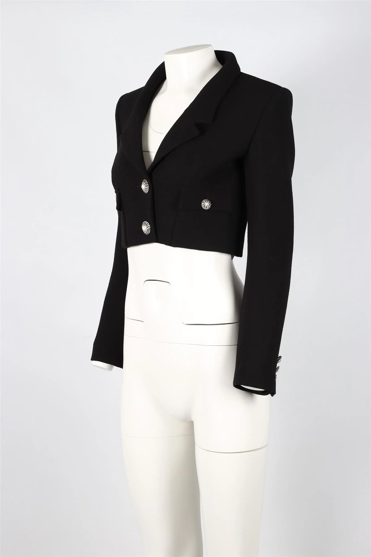 ALESSANDRA RICH CROPPED WOOL BLEND JACKET IT 40 UK 8 - Image 3