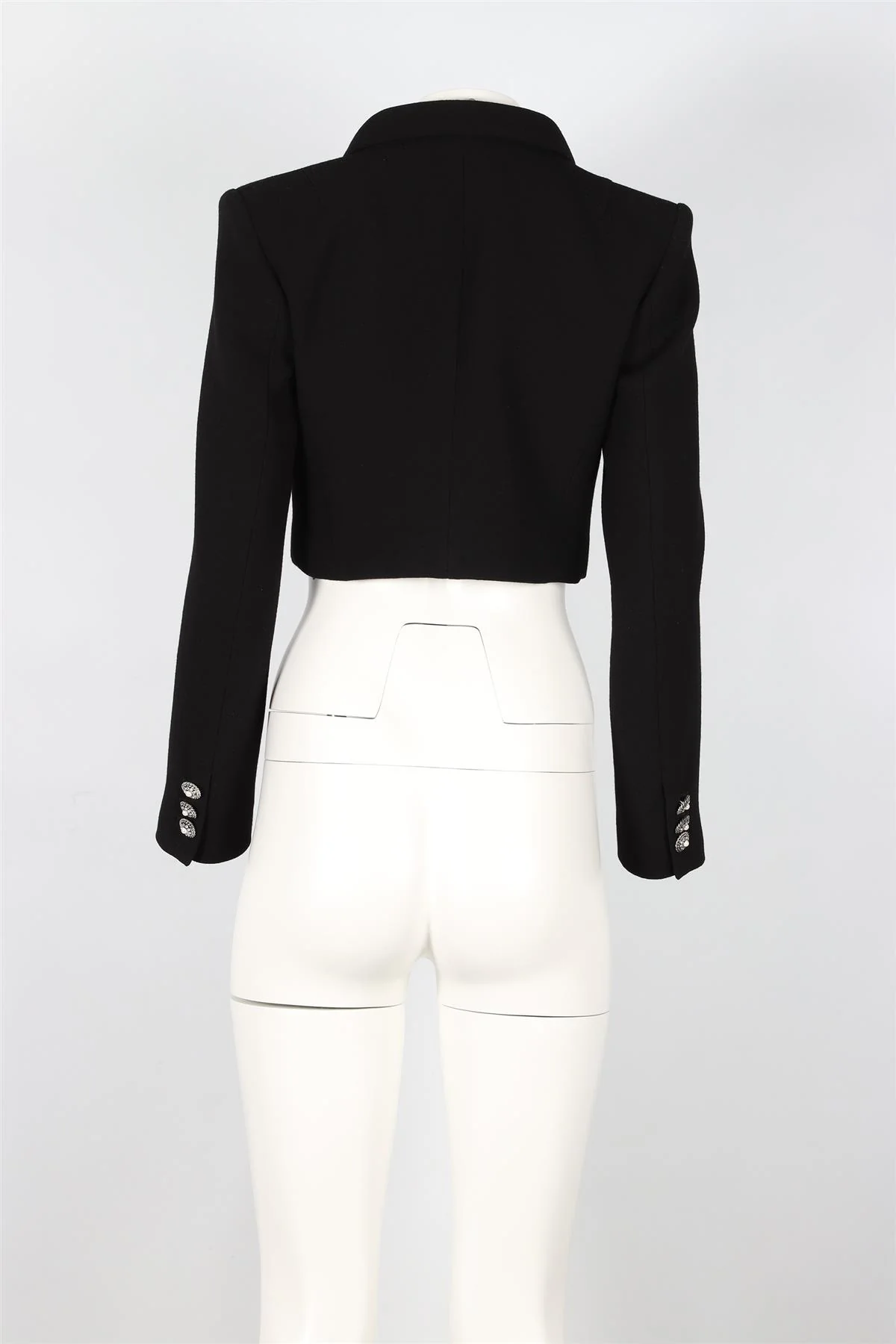 ALESSANDRA RICH CROPPED WOOL BLEND JACKET IT 40 UK 8 - Image 4