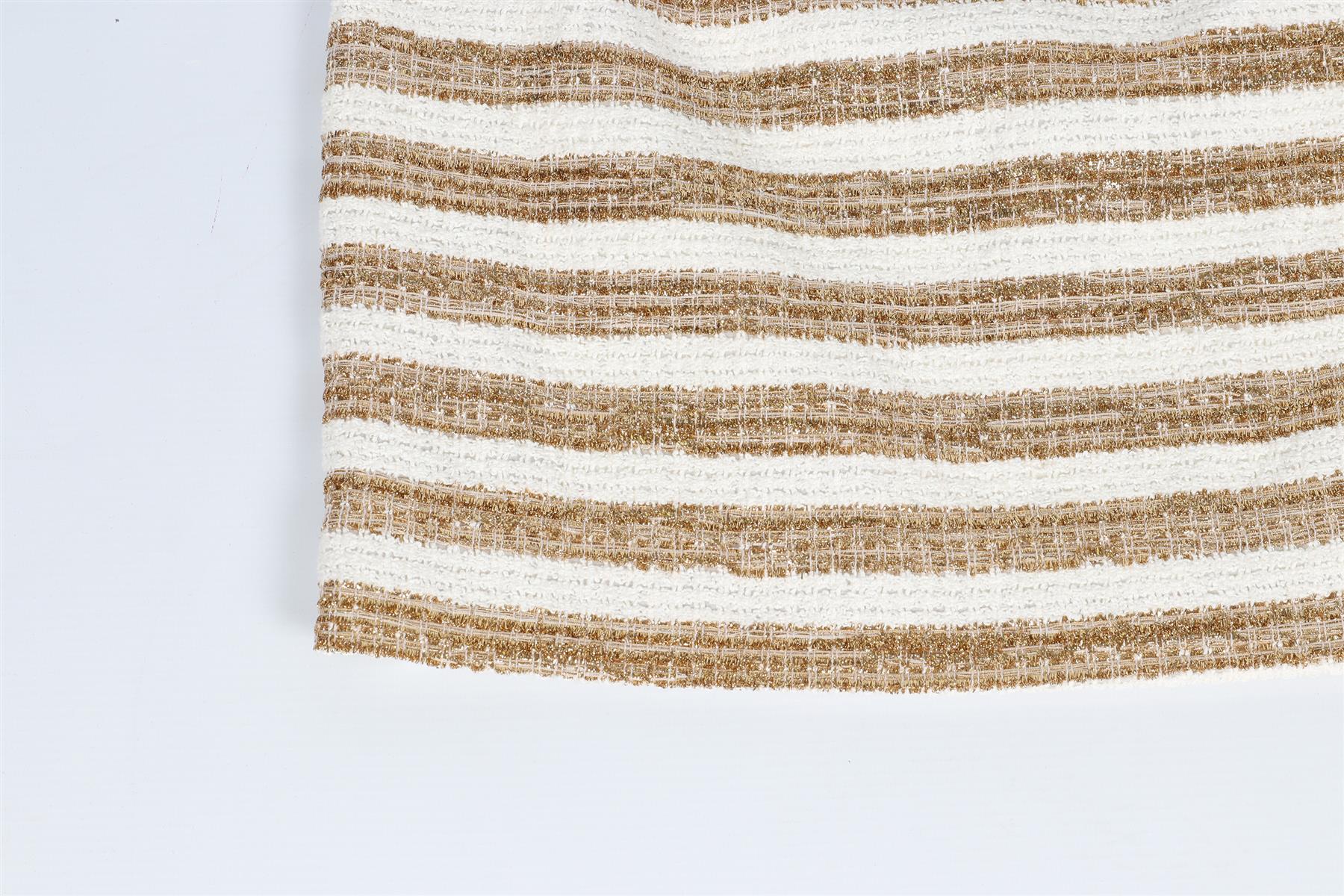 ALESSANDRA RICH GOLD AND WHITE COTTON MINI SKIRT IT 38 UK 6 - Image 5
