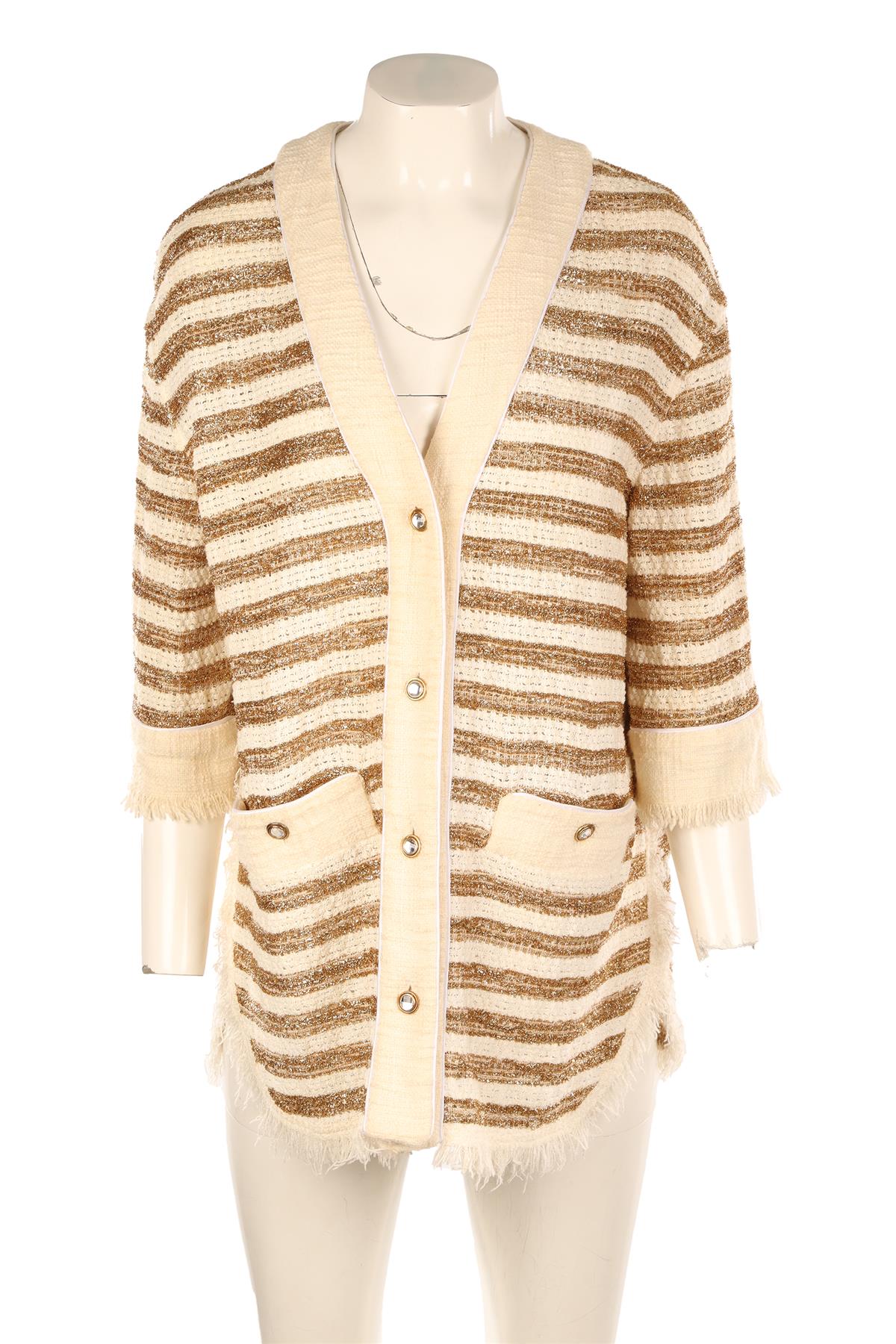 ALESSANDRA RICH GOLD COTTON JACKET IT 40 UK 8 - Image 2