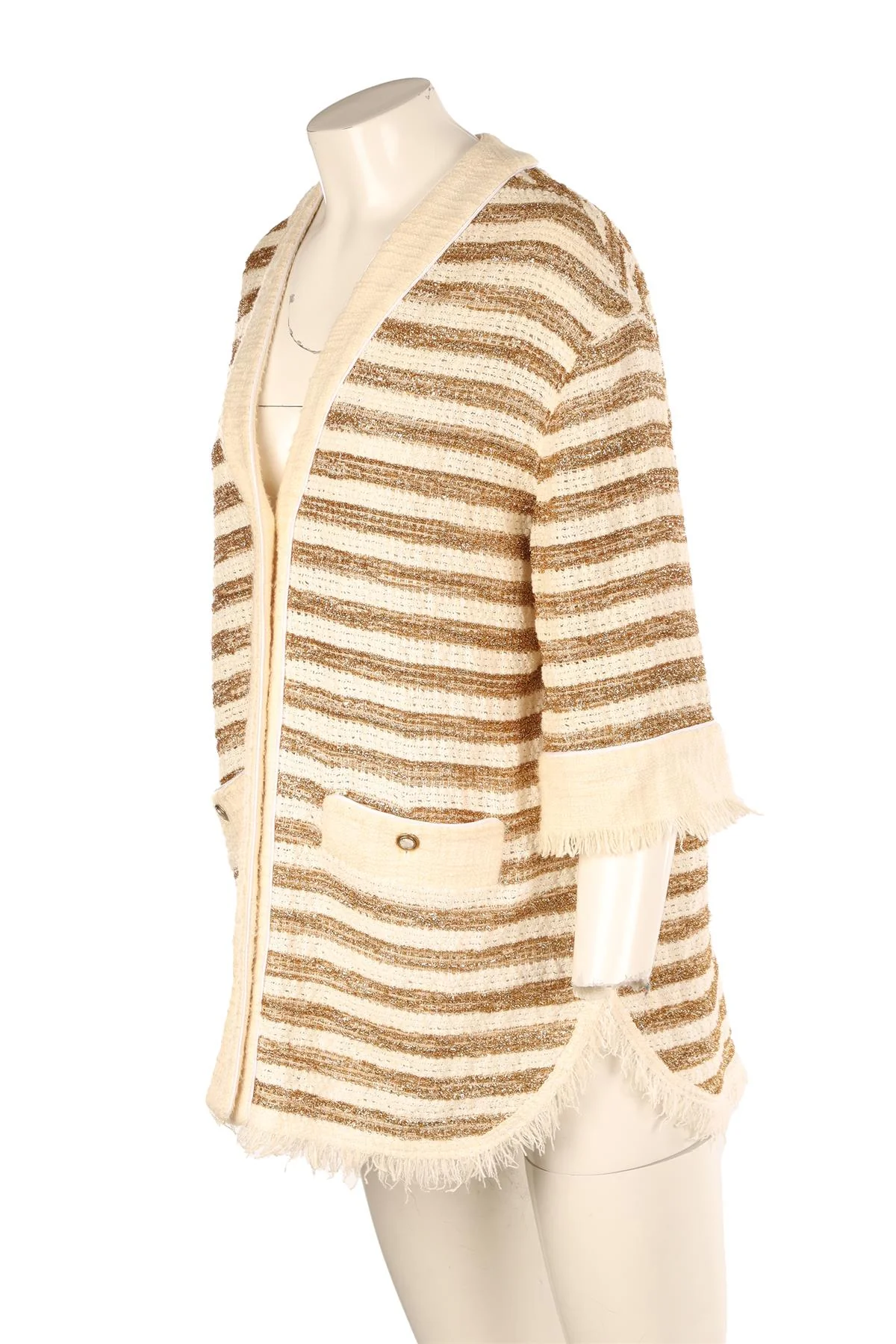 ALESSANDRA RICH GOLD COTTON JACKET IT 40 UK 8 - Image 3