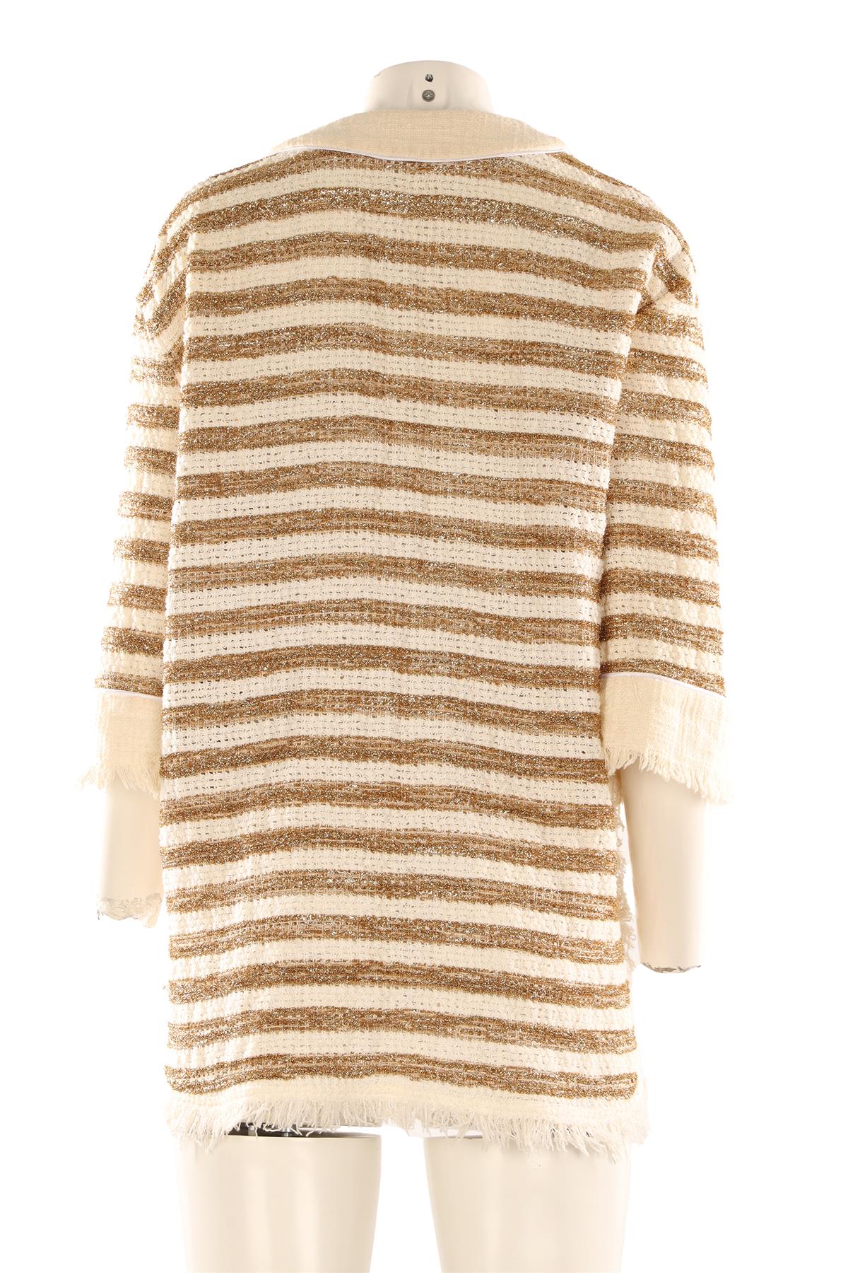 ALESSANDRA RICH GOLD COTTON JACKET IT 40 UK 8 - Image 4