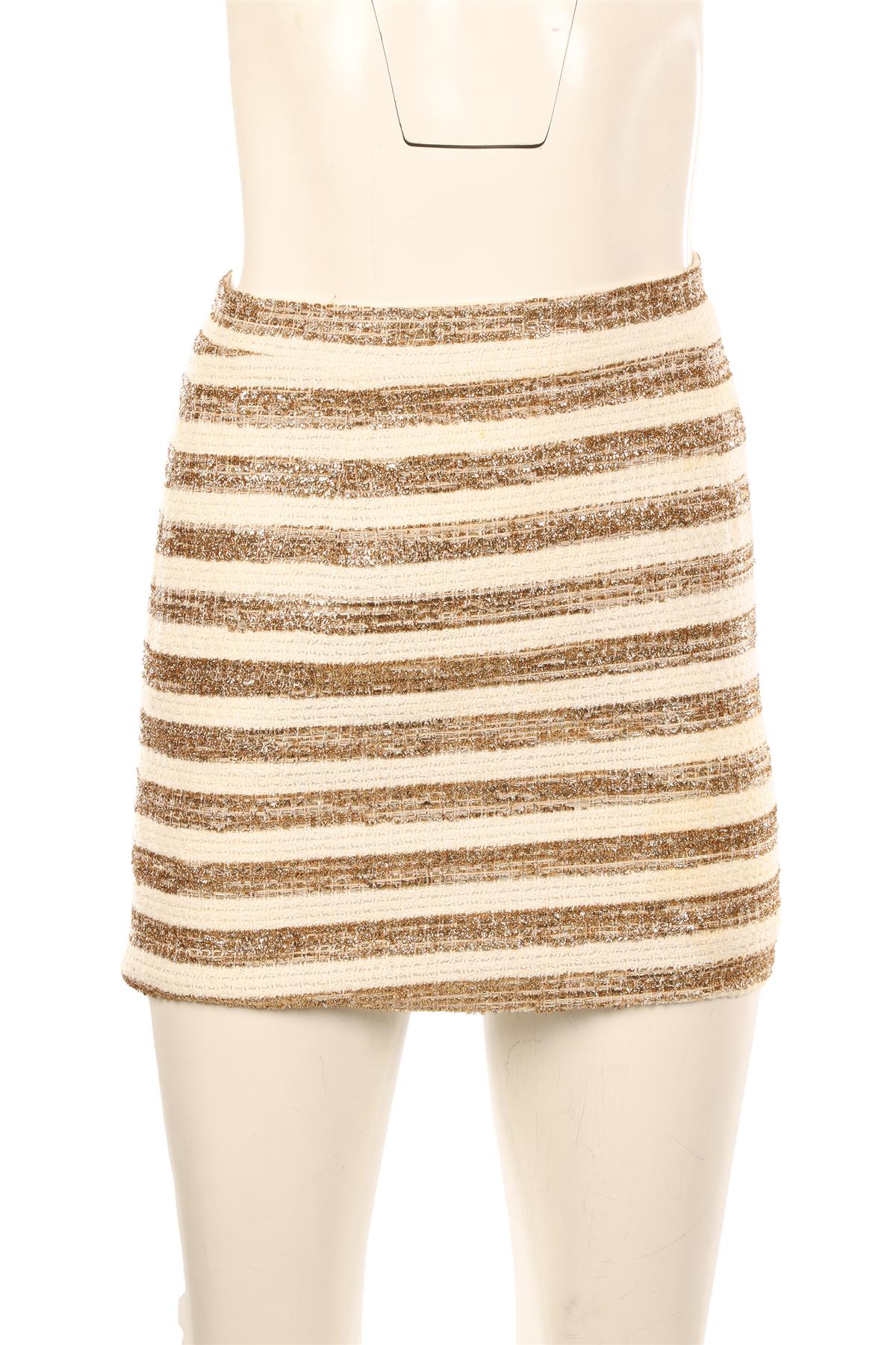 ALESSANDRA RICH GOLD COTTON MINI SKIRT IT 38 UK 6 - Image 2