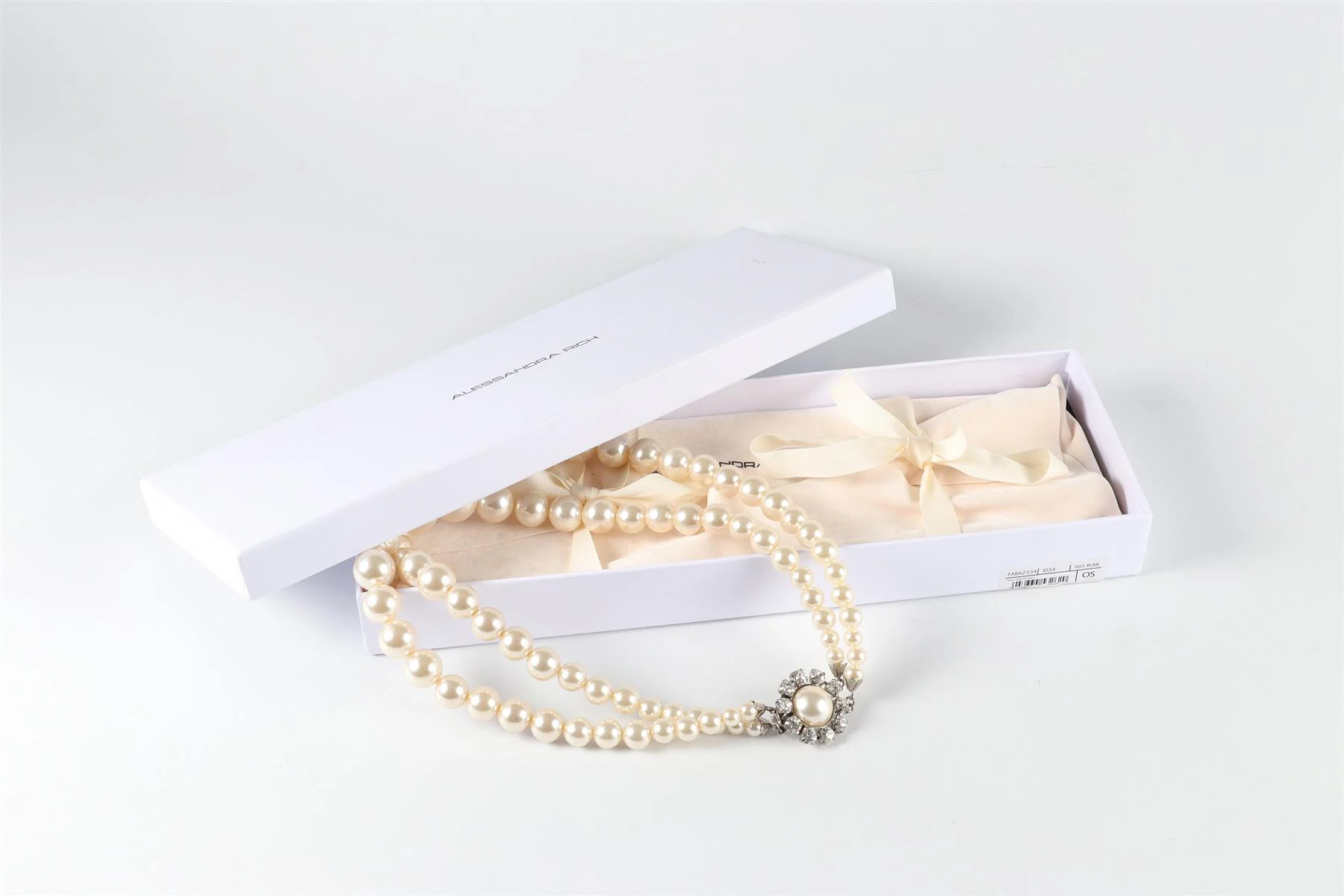 ALESSANDRA RICH IVORY CRYSTAL AND FAUX PEARL NECKLACE - Image 8