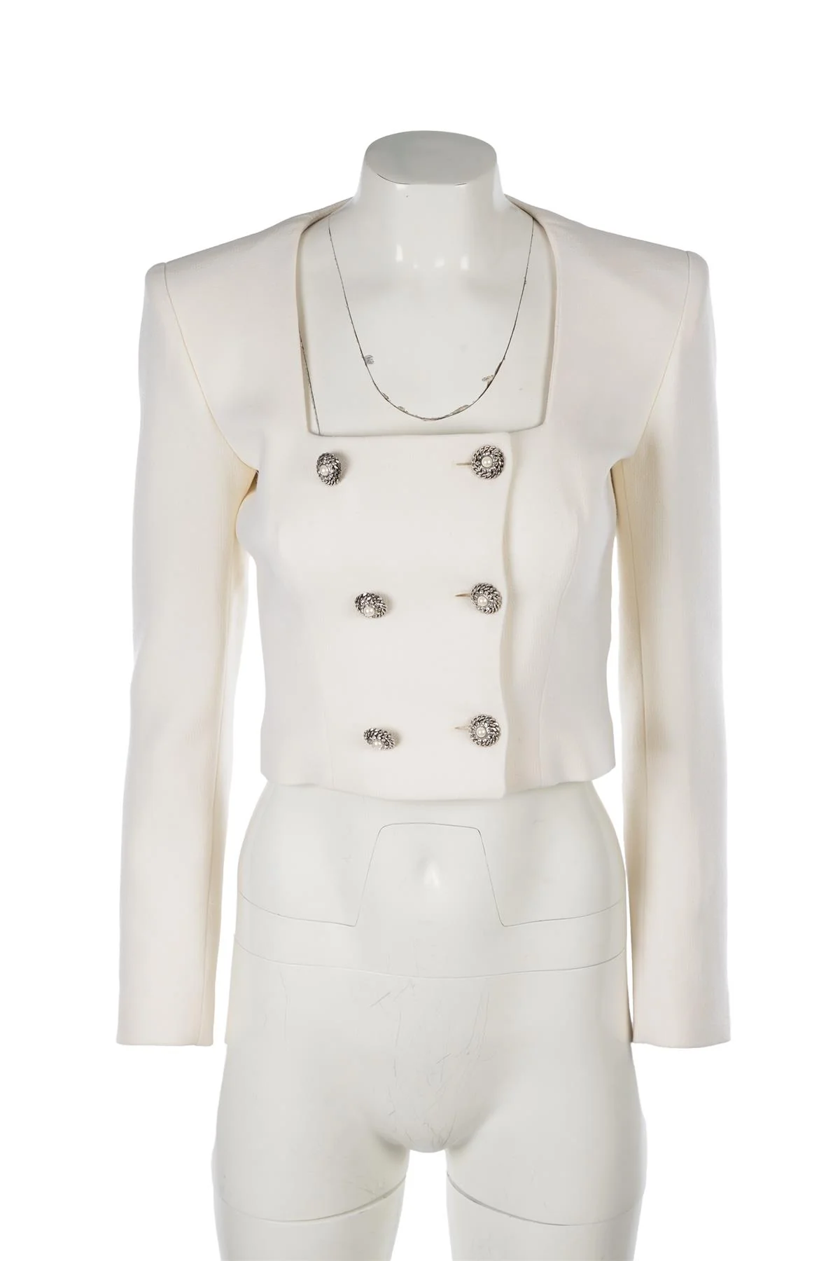 ALESSANDRA RICH IVORY WOOL JACKET IT 40 UK 8 - Image 2