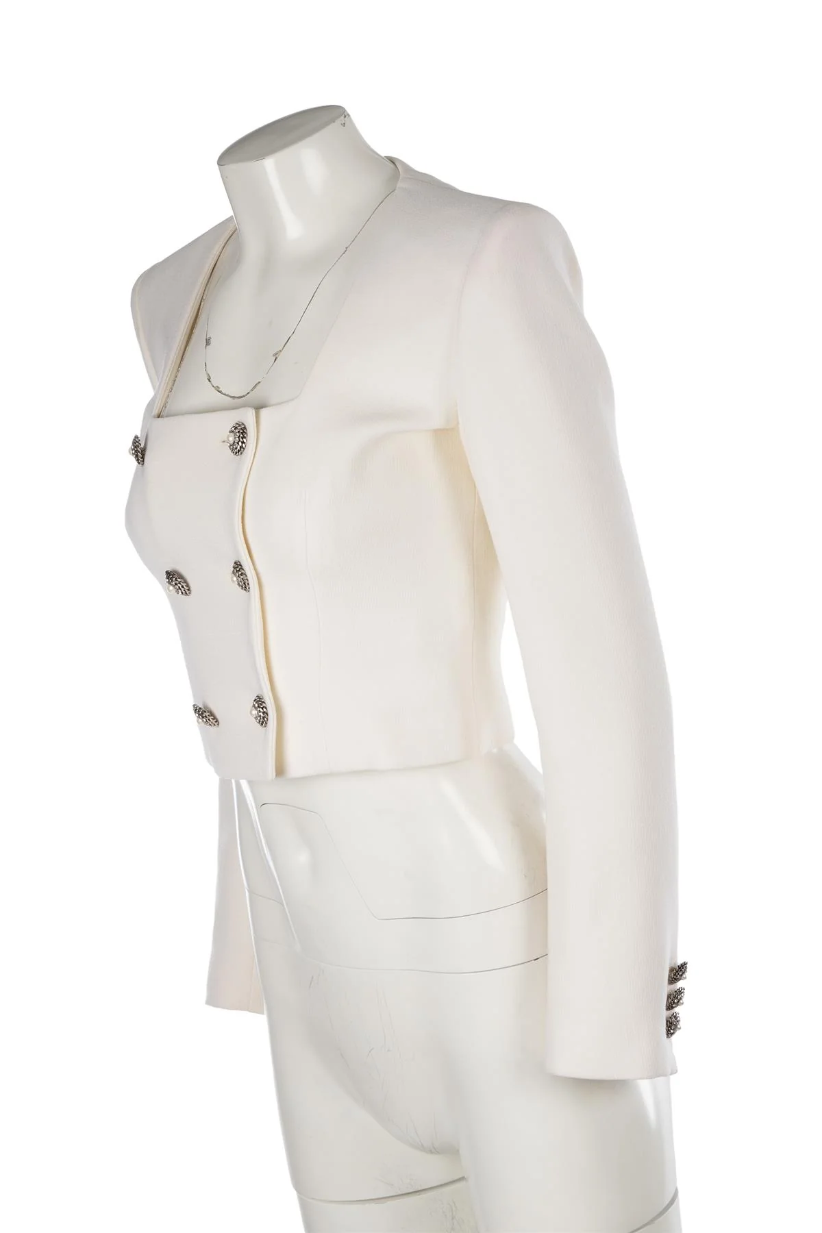 ALESSANDRA RICH IVORY WOOL JACKET IT 40 UK 8 - Image 3