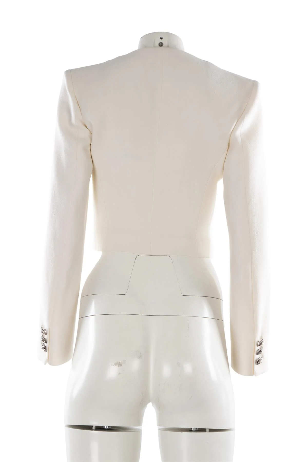 ALESSANDRA RICH IVORY WOOL JACKET IT 40 UK 8 - Image 4