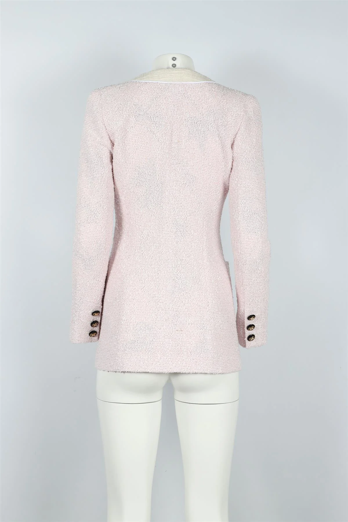 ALESSANDRA RICH PINK TWEED COTTON BLEND BLAZER IT 38 UK 6 - Image 4
