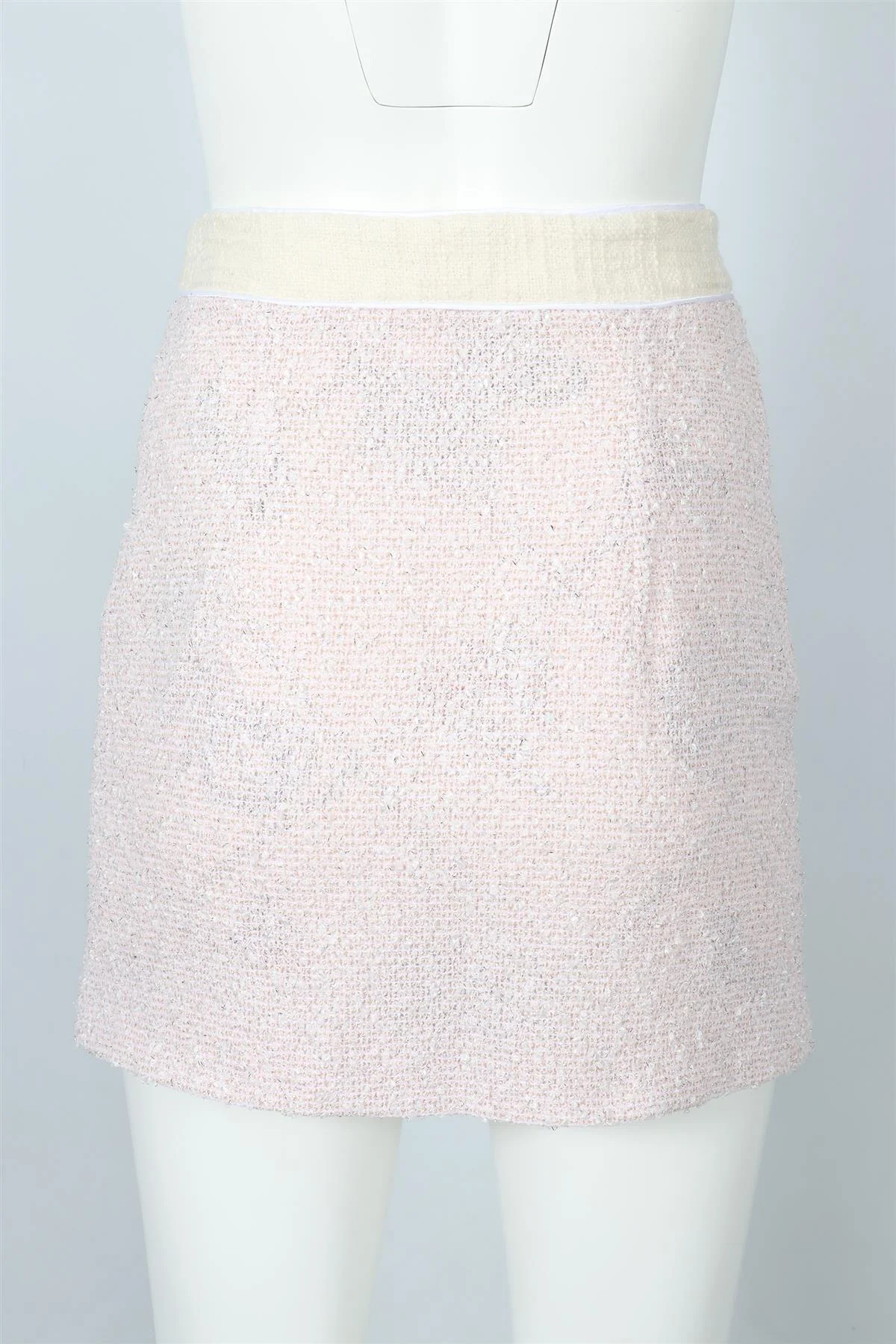 ALESSANDRA RICH PINK TWEED COTTON BLEND MINI SKIRT IT 38 UK 6 - Image 4
