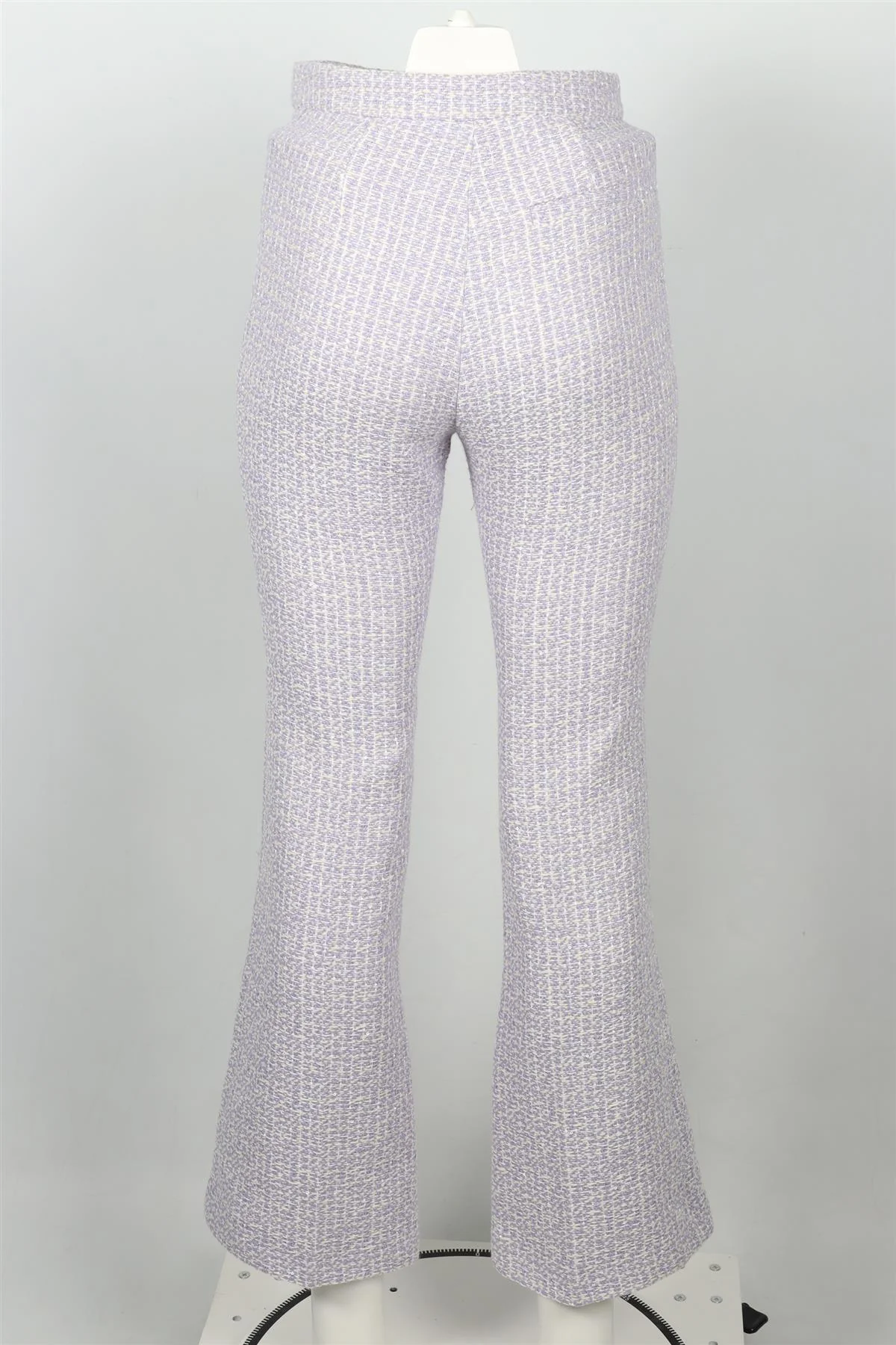 ALESSANDRA RICH PURPLE TWEED FLARED PANTS IT 38 UK 6 - Image 4