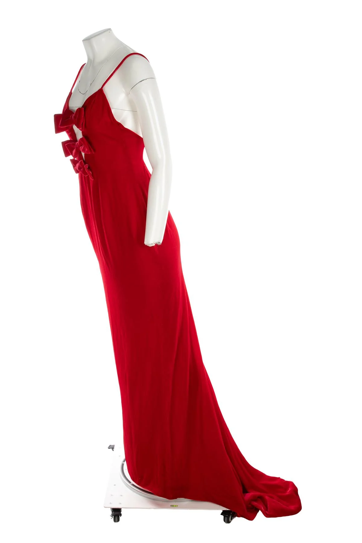 ALESSANDRA RICH RED VELVET MAXI DRESS IT 40 - Image 3
