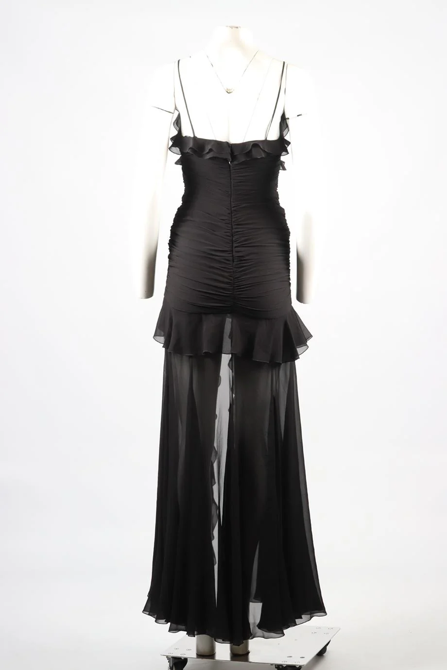 ALESSANDRA RICH RUFFLED SILK MAXI DRESS UK 6 - Image 4