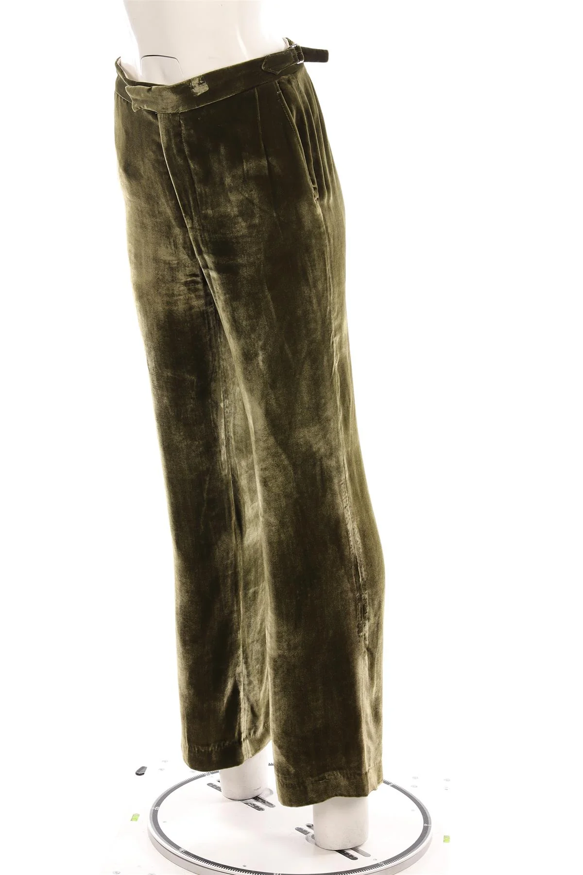 ALEX EAGLE GREEN VELVET STRAIGHT LEG PANTS UK 8 - Image 3
