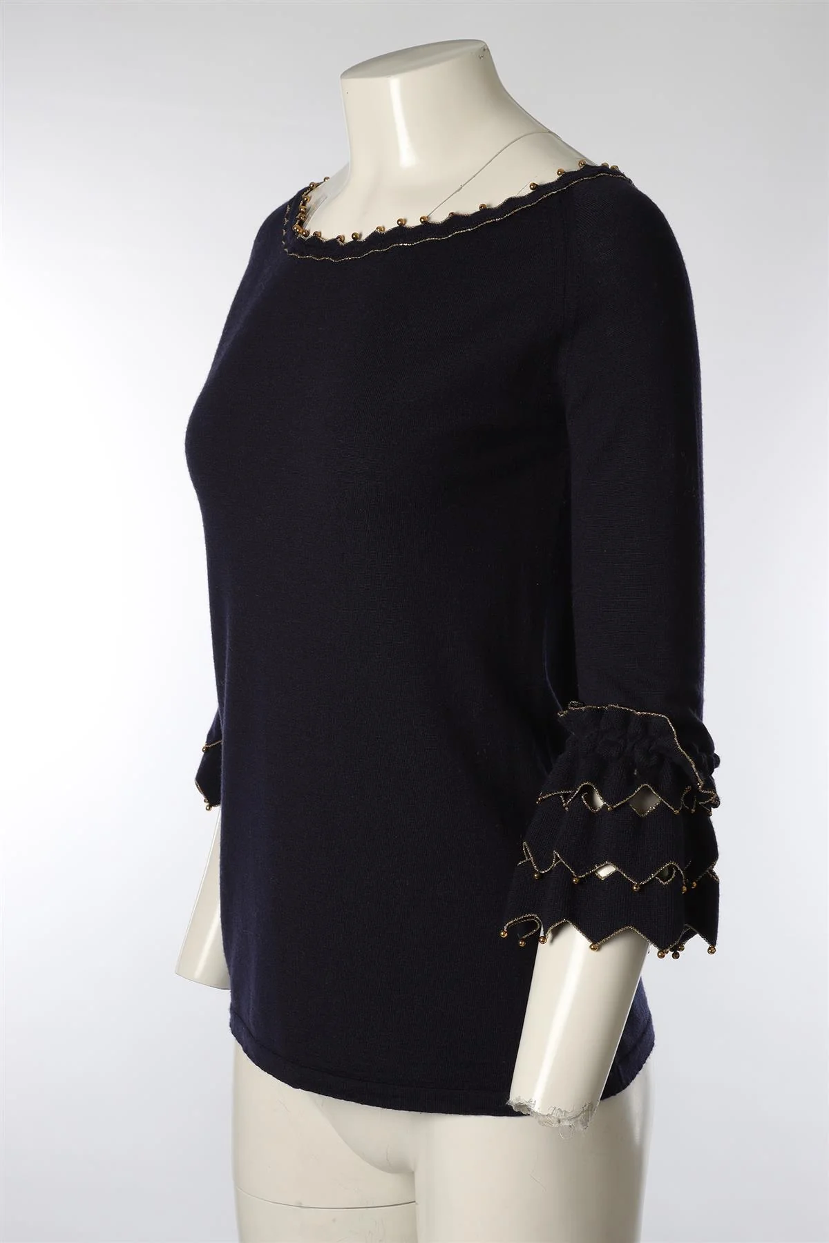 ALEX GORE BROWNE NAVY WOOL SWEATER MEDIUM - Image 3