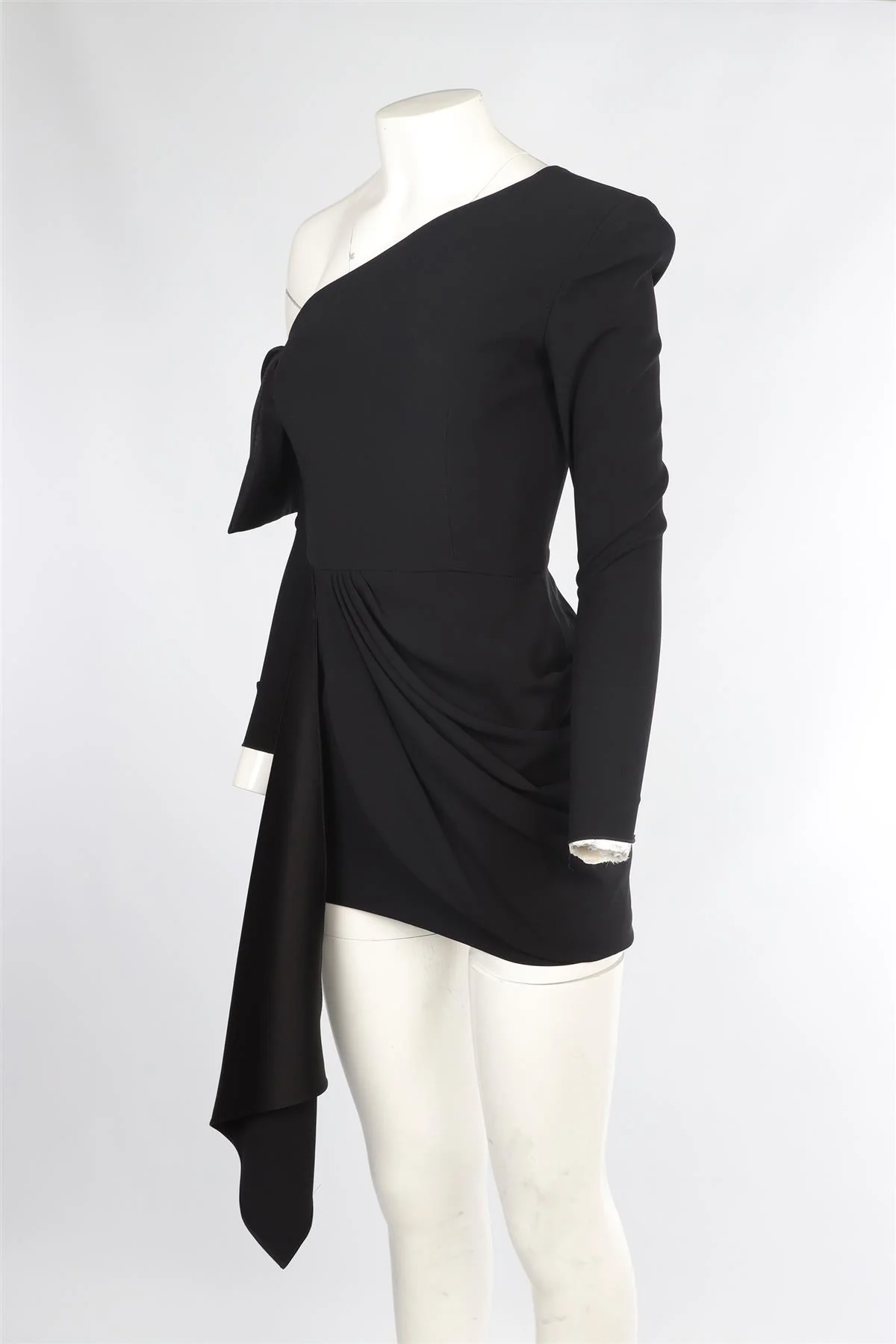 ALEX PERRY BLACK SATIN MINI DRESS UK 6 - Image 3