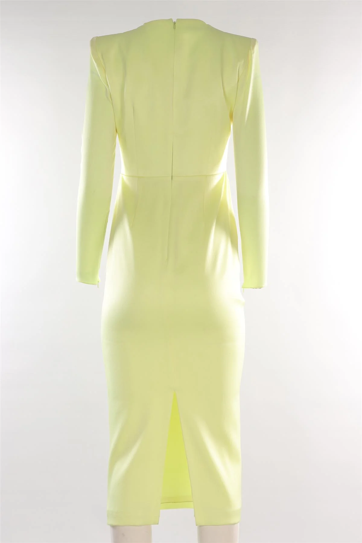 ALEX PERRY YELLOW SATIN MIDI DRESS UK 10 - Image 4