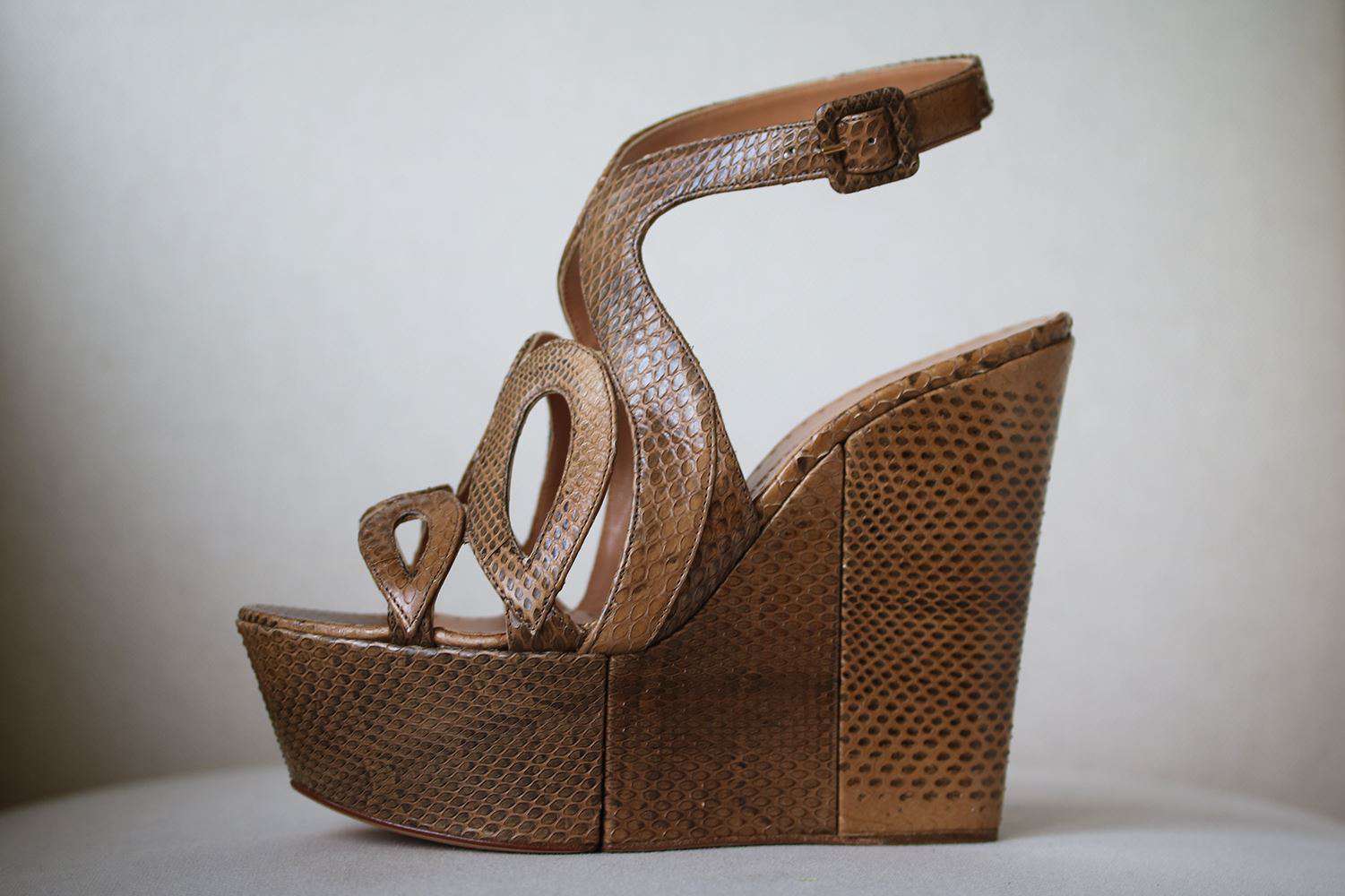 ALEXA WAGNER AYERS CUT OUT SNAKESKIN WEDGES EU 38.5 UK 5.5 US 8.5 - Image 2