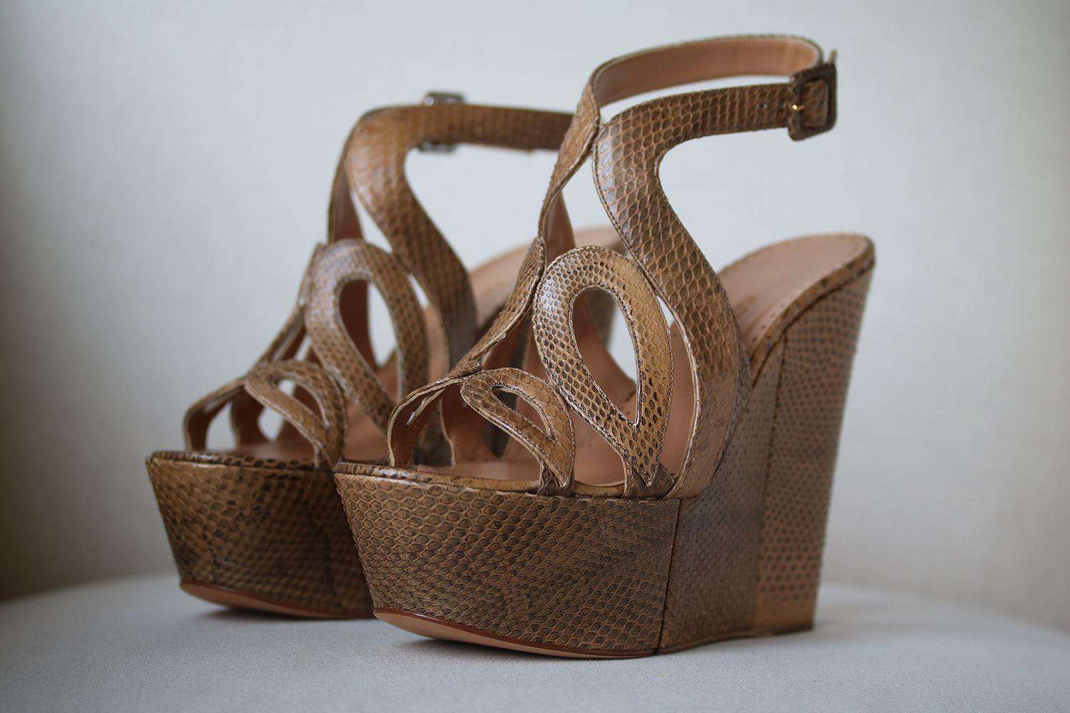 ALEXA WAGNER AYERS CUT OUT SNAKESKIN WEDGES EU 38.5 UK 5.5 US 8.5 - Image 3