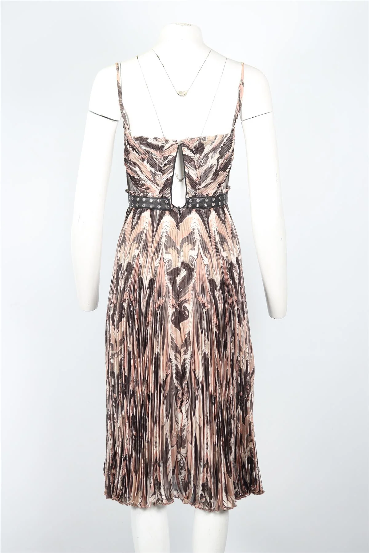 ALEXANDER MCQUEEN BELTED SILK MIDI DRESS XSMALL - Image 4