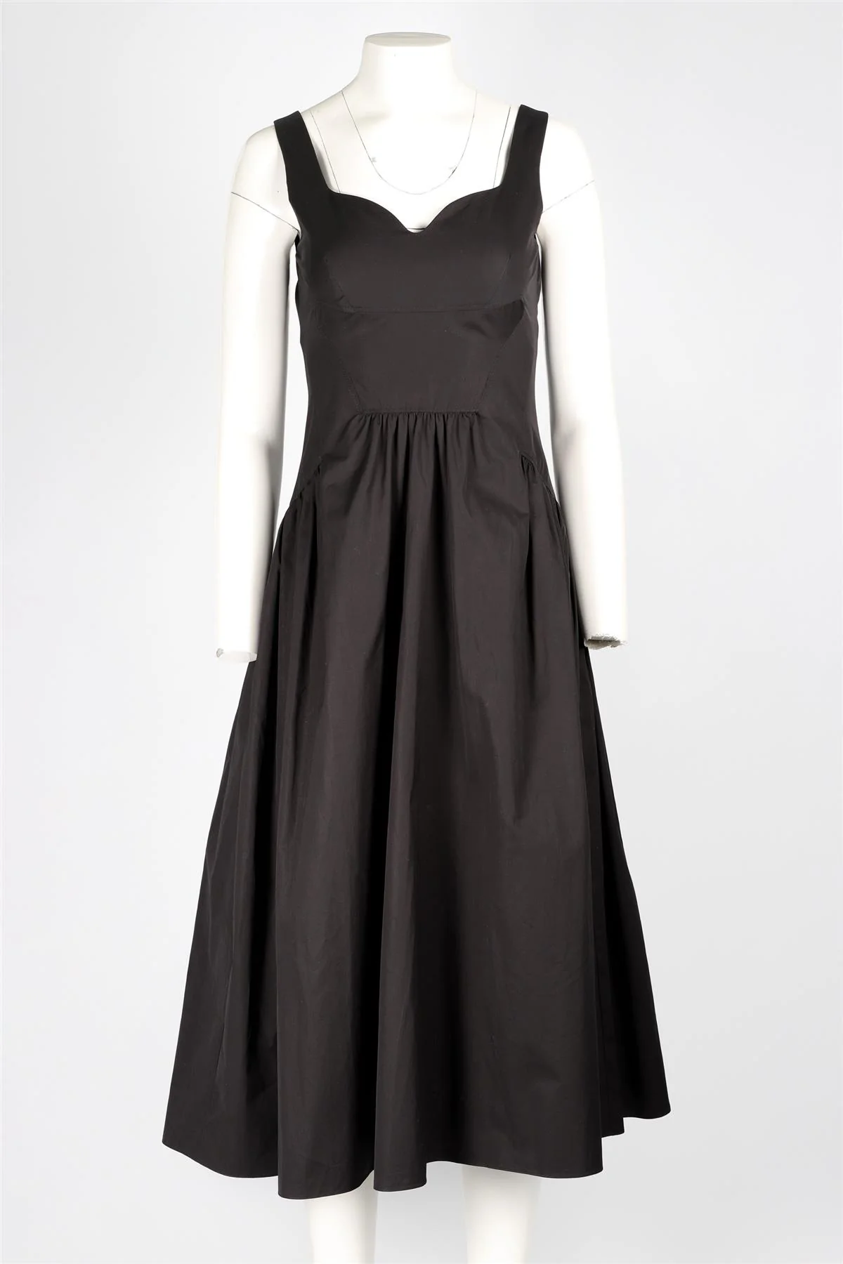 ALEXANDER MCQUEEN BLACK COTTON MIDI DRESS IT 38 UK 6 - Image 3
