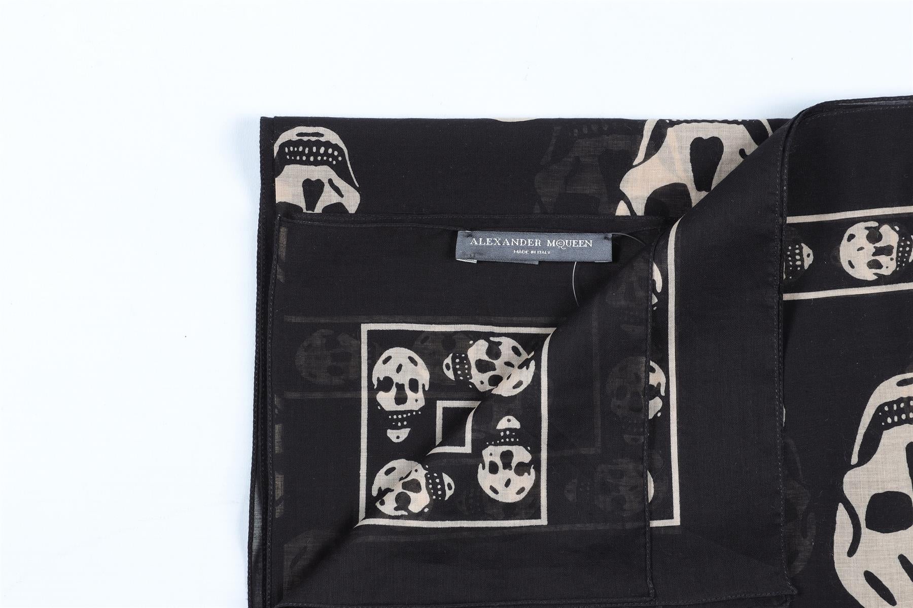 ALEXANDER MCQUEEN BLACK COTTON SCARF - Image 5