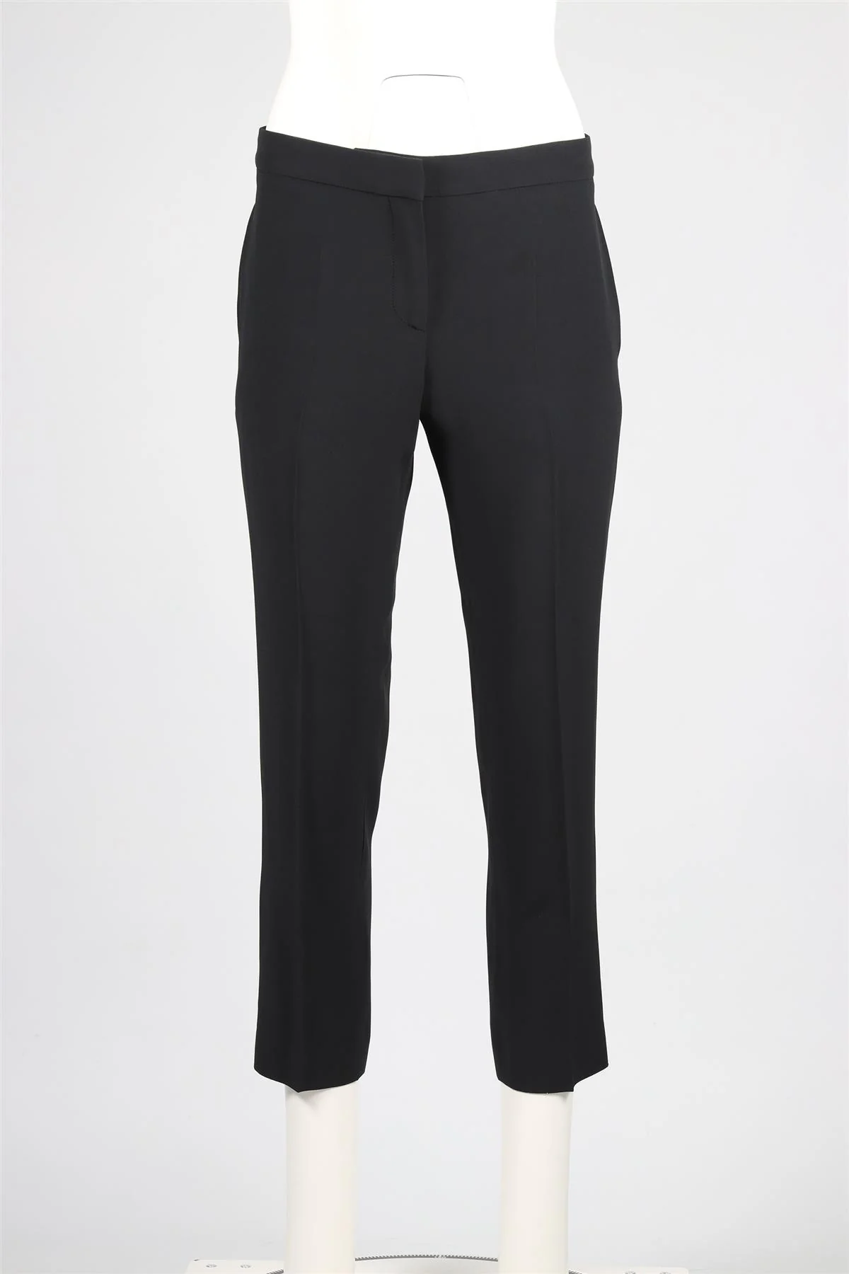 ALEXANDER MCQUEEN BLACK CREPE STRAIGHT LEG PANTS IT 40 UK 8 - Image 2