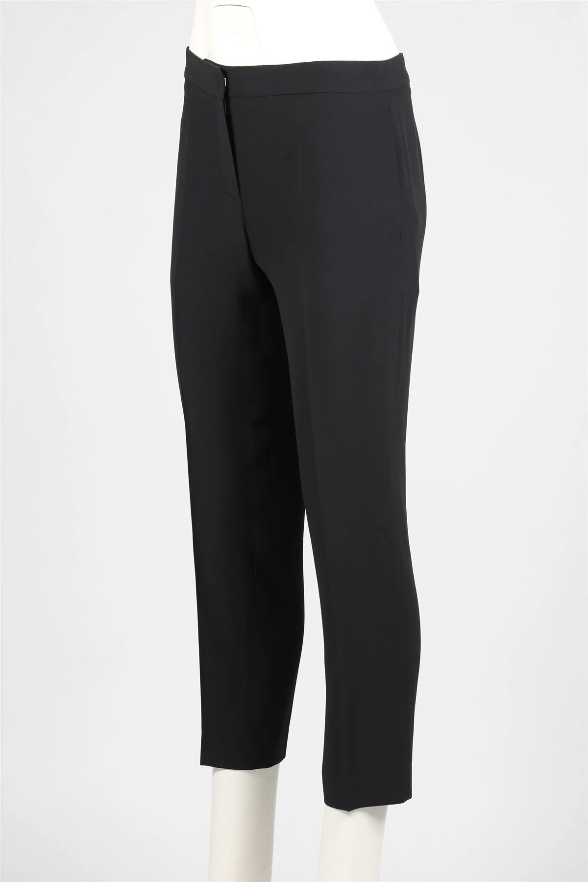 ALEXANDER MCQUEEN BLACK CREPE STRAIGHT LEG PANTS IT 40 UK 8 - Image 3