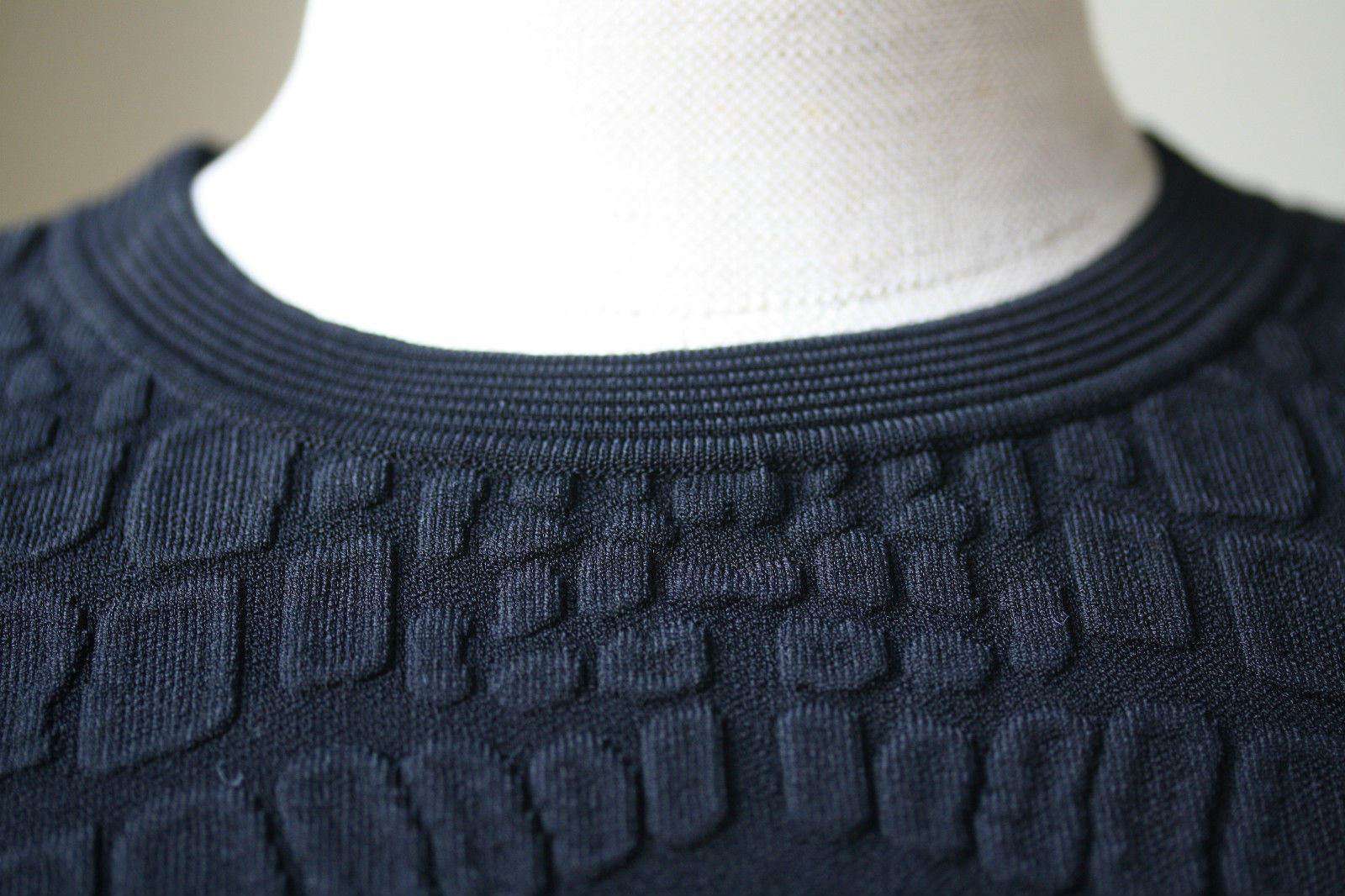ALEXANDER MCQUEEN BLACK CROC EMBOSSED KNIT TOP S - Image 3