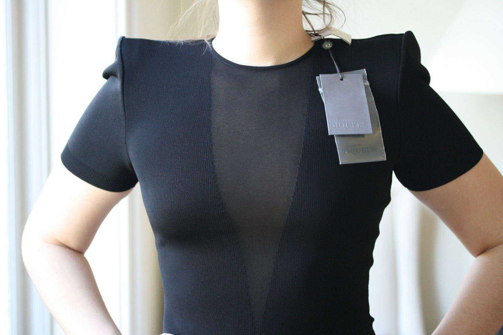 ALEXANDER MCQUEEN BLACK FITTED DRESS SMALL - Image 2