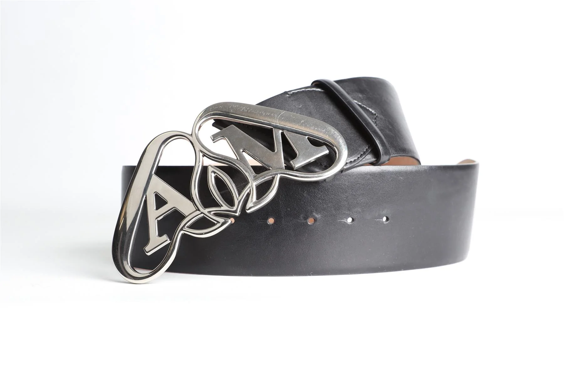 ALEXANDER MCQUEEN BLACK LEATHER WAIST BELT 75 CM - Image 4