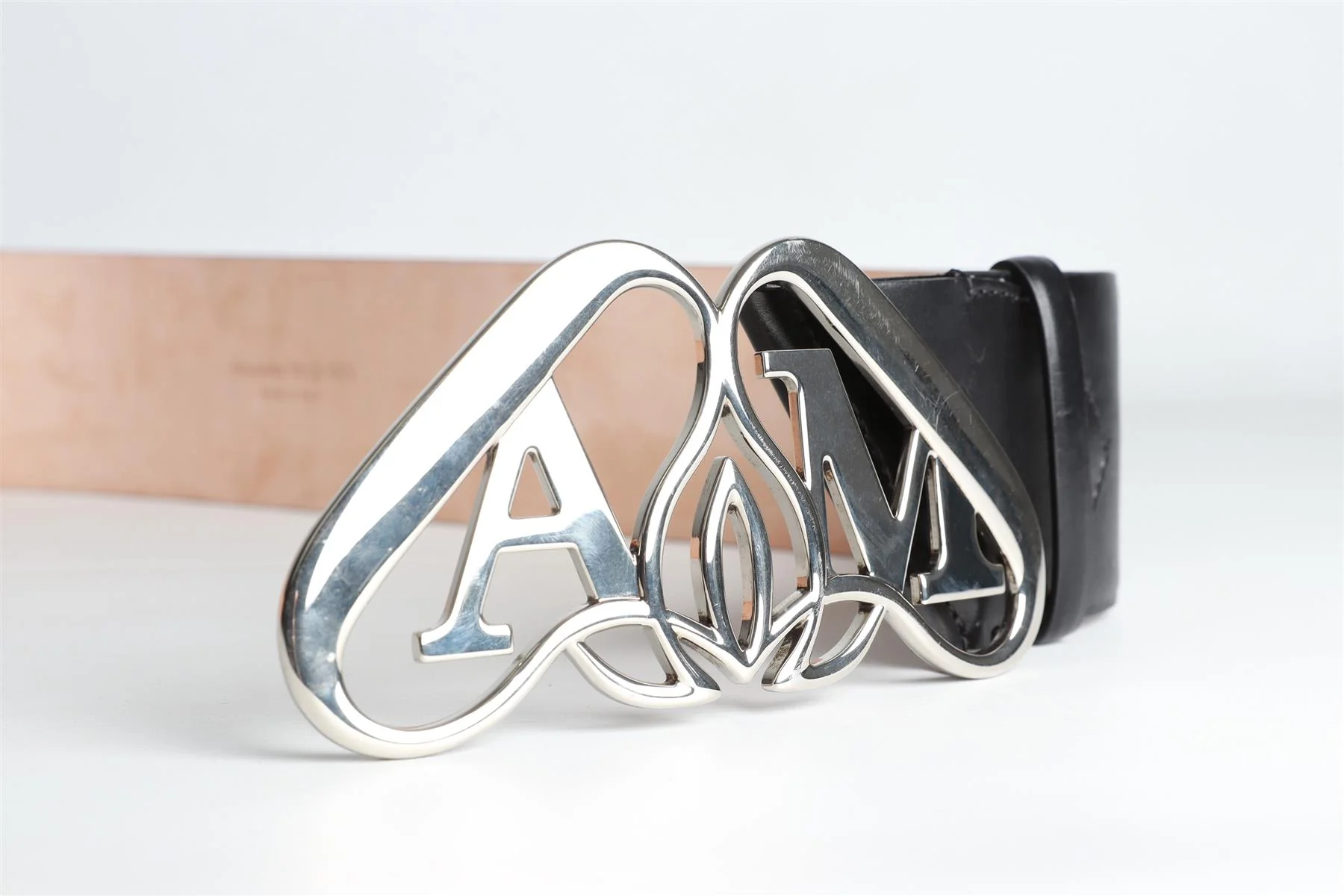 ALEXANDER MCQUEEN BLACK LEATHER WAIST BELT 75 CM - Image 7