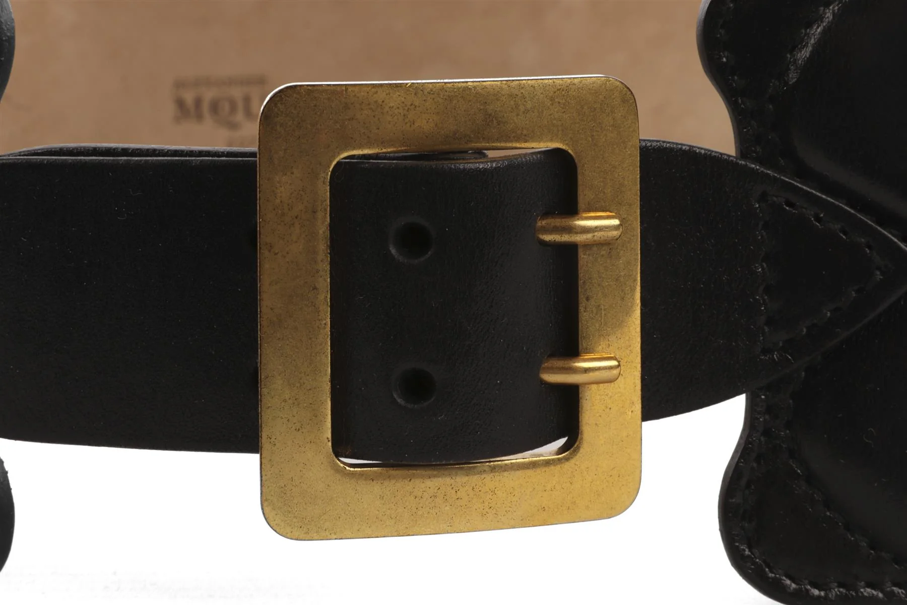 ALEXANDER MCQUEEN BLACK LEATHER WAIST BELT 75CM - Image 7