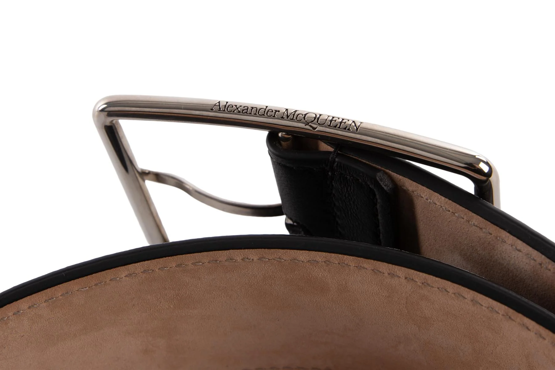 ALEXANDER MCQUEEN BLACK LEATHER WAIST BELT 85CM - Image 3