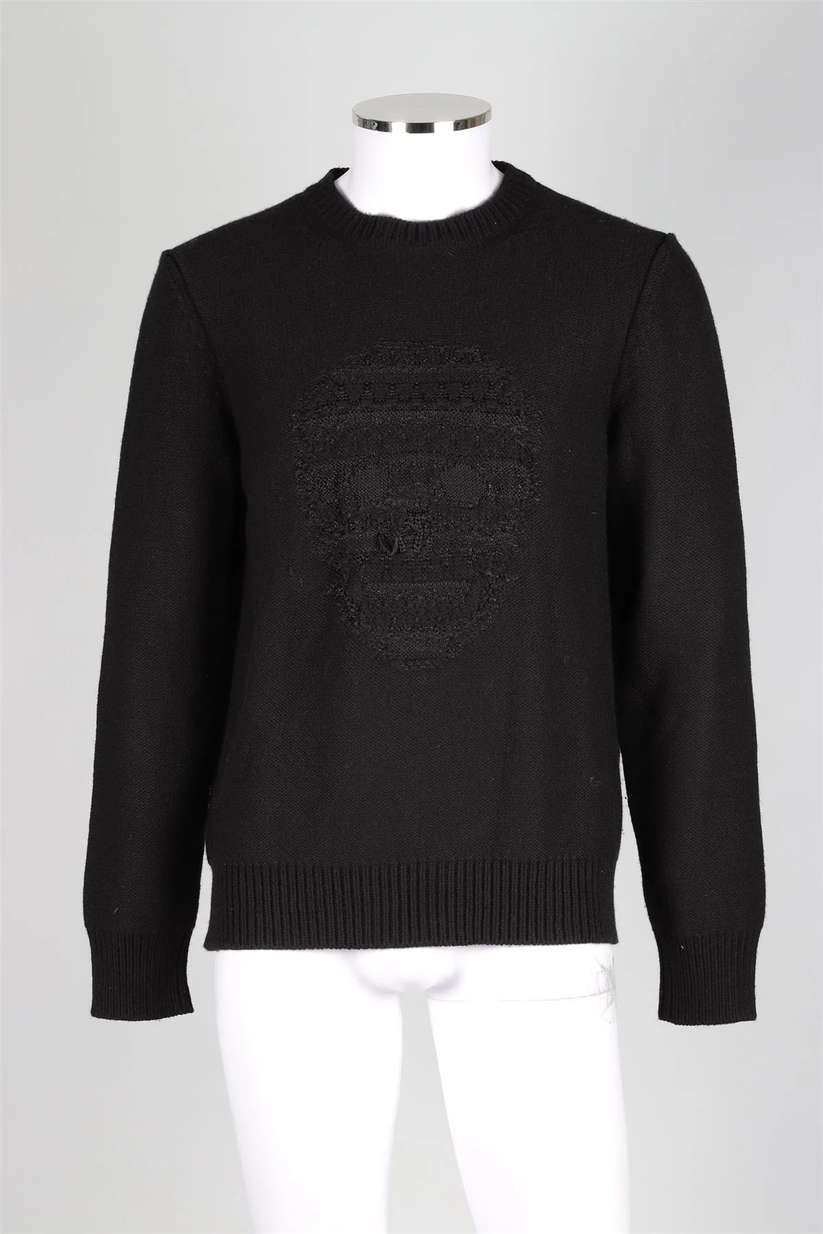 ALEXANDER MCQUEEN BLACK MEN'S WOOL SWEATER LARGE - Image 2
