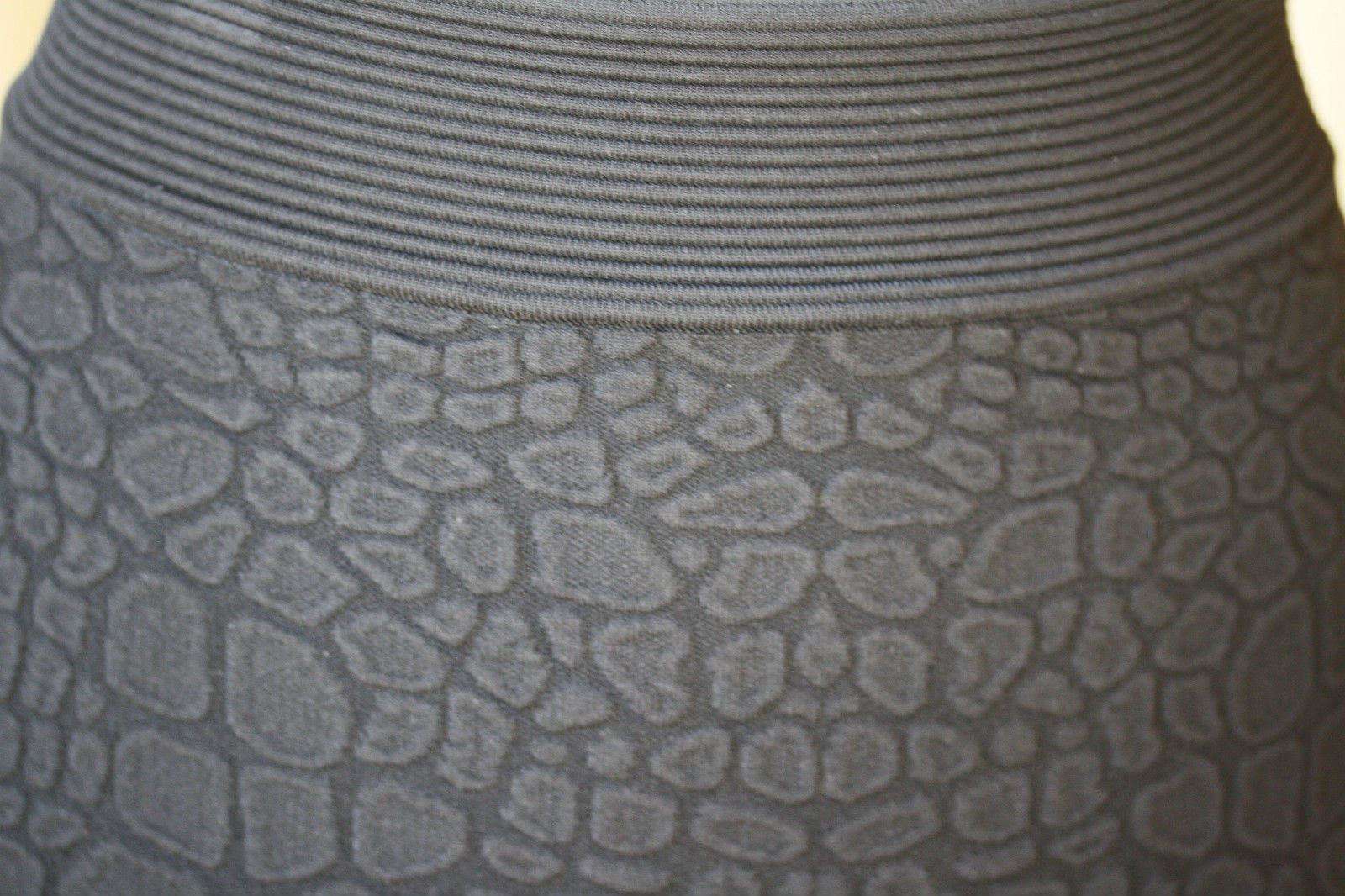 ALEXANDER MCQUEEN BLACK MOCK CROC SKIRT SMALL - Image 2