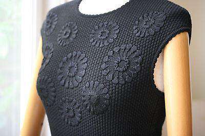 ALEXANDER MCQUEEN BLACK TEXTURED MIDI DRESS MEDIUM - Image 5